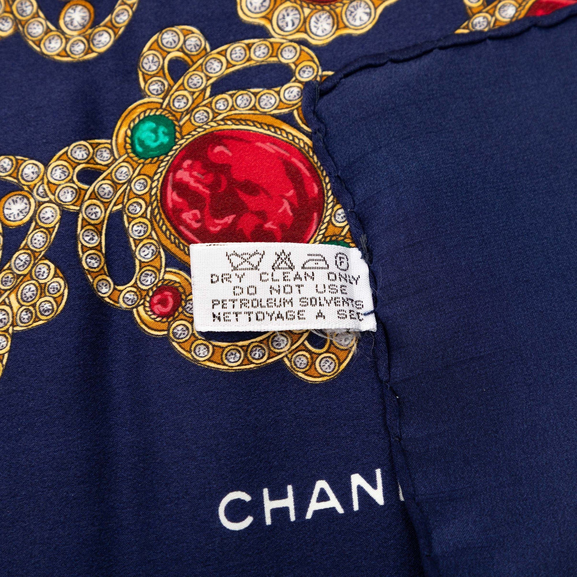 Chanel Gripoix Print Silk Scarf