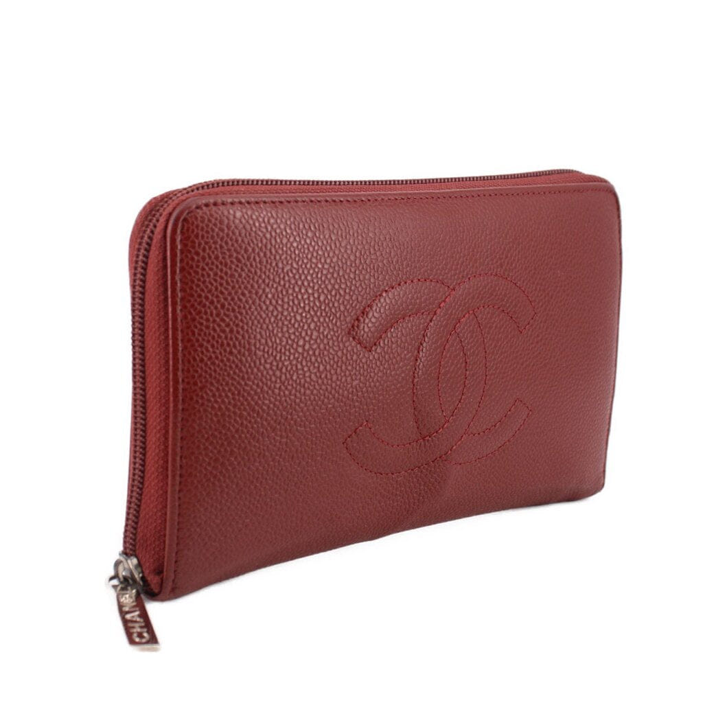 Chanel ZIP AROUND WALLETS RED