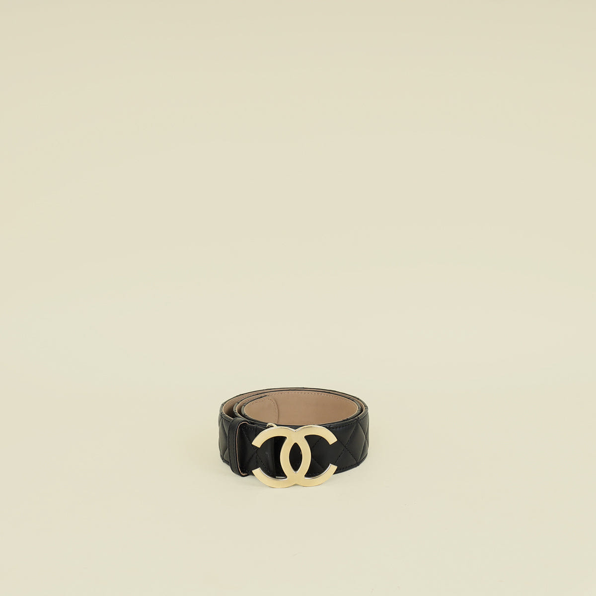 Chanel Black CC Buckle Quilted Belt 28