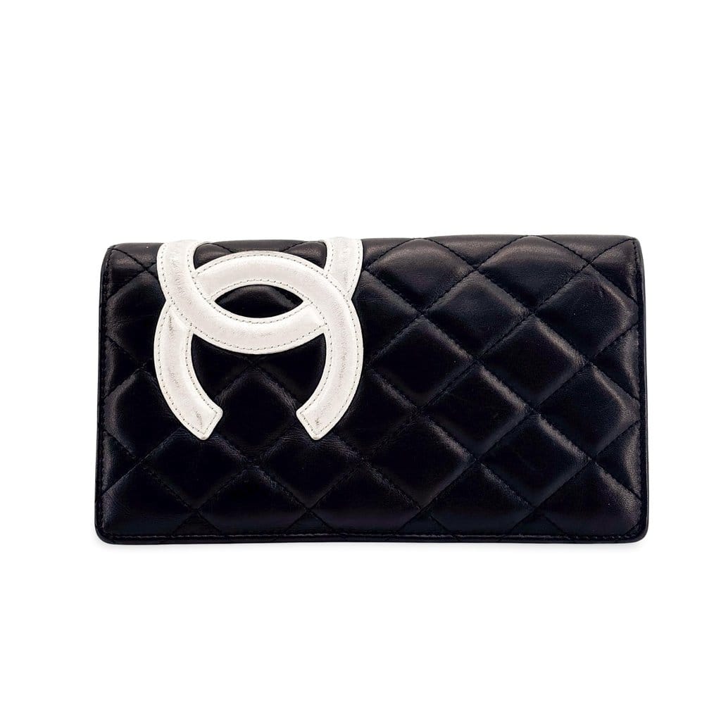 Chanel Cambon Line Flap Long Wallet Black White