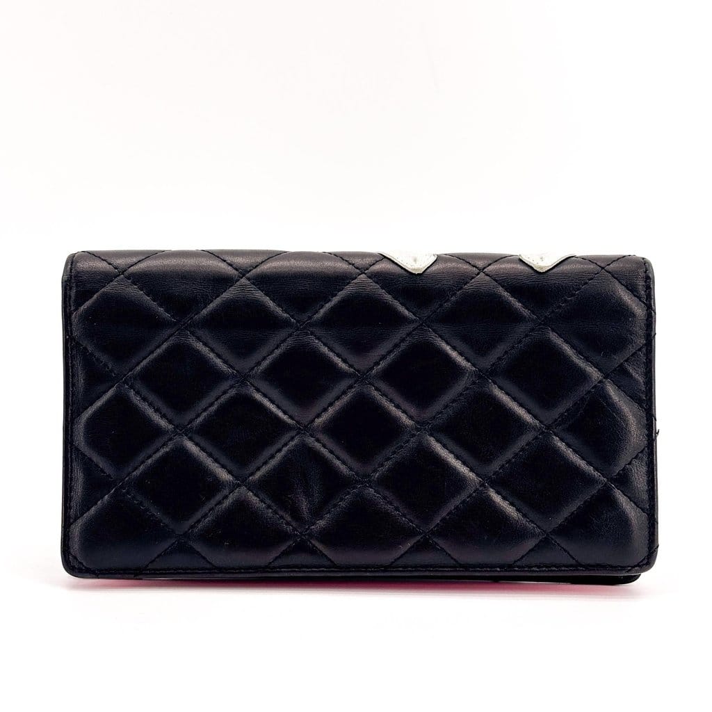 Chanel Cambon Line Flap Long Wallet Black White