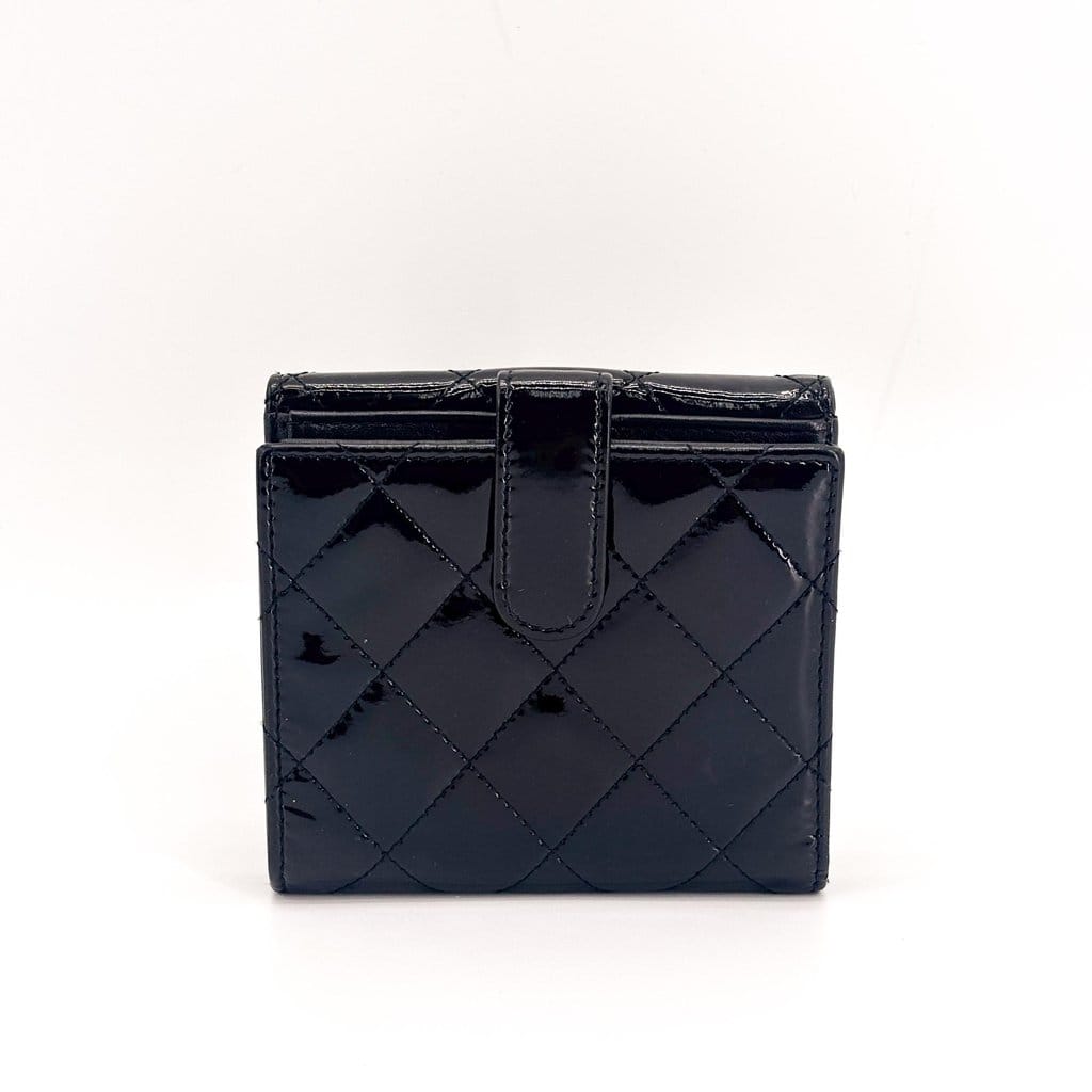 Chanel Classic Small Flap Wallet Patent Black Gold Hardware