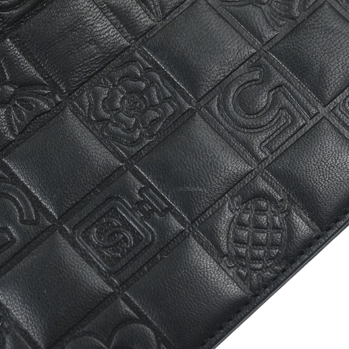 Chanel 2005 - 2006 Black Lambskin Icon Long Bifold Wallet