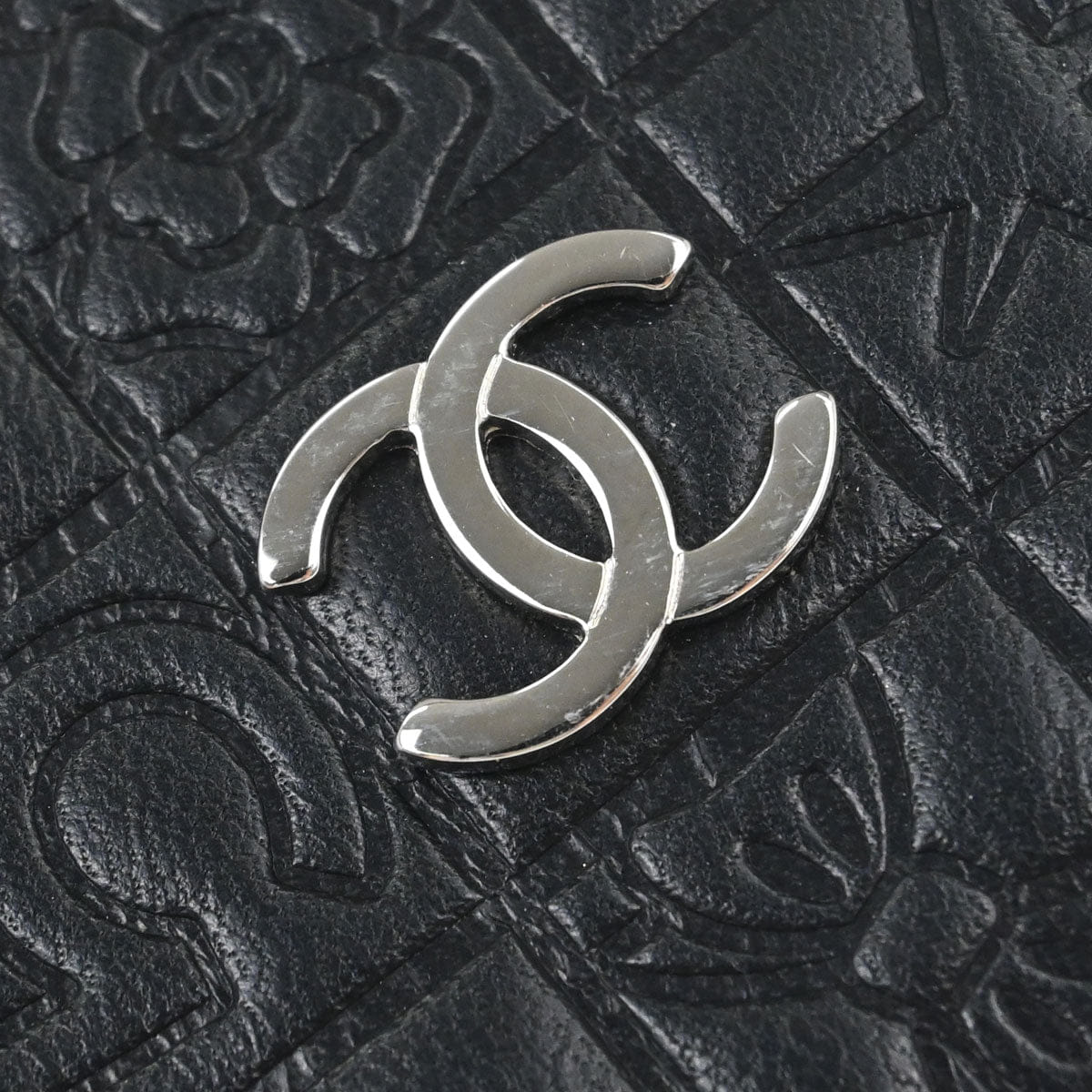 Chanel 2005 - 2006 Black Lambskin Icon Long Bifold Wallet