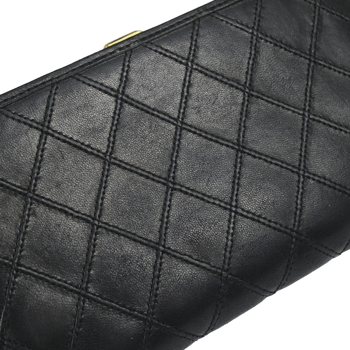 Chanel 1996 - 1997 Black Lambskin Bicolore Long Bifold Wallet
