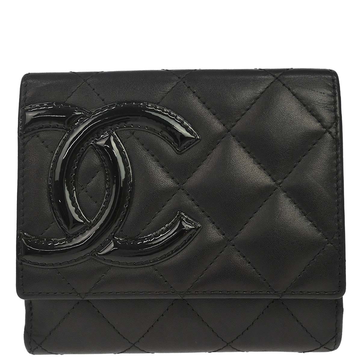 Chanel 2012 - 2013 Black Calfskin Cambon Ligne Bifold Wallet