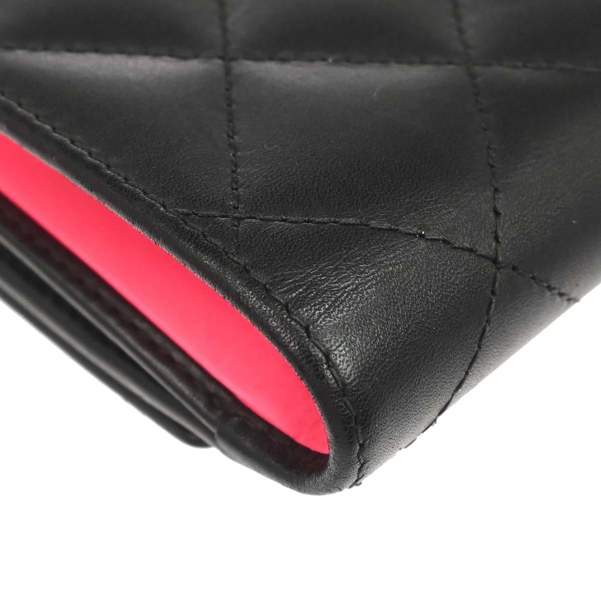 Chanel 2012 - 2013 Black Calfskin Cambon Ligne Bifold Wallet