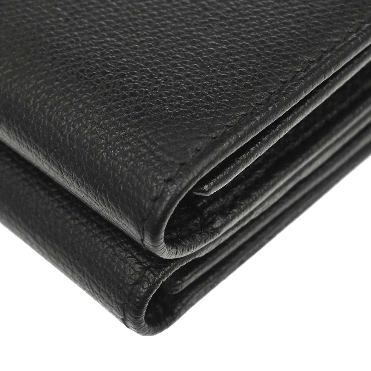 Chanel 2005 - 2006 Black Calfskin Coco Button Trifold Wallet