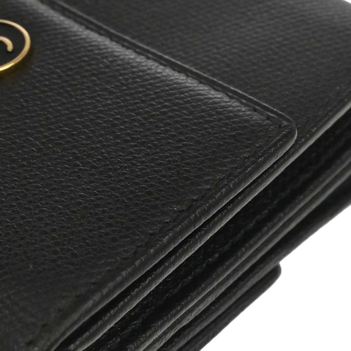 Chanel 2005 - 2006 Black Calfskin Coco Button Trifold Wallet