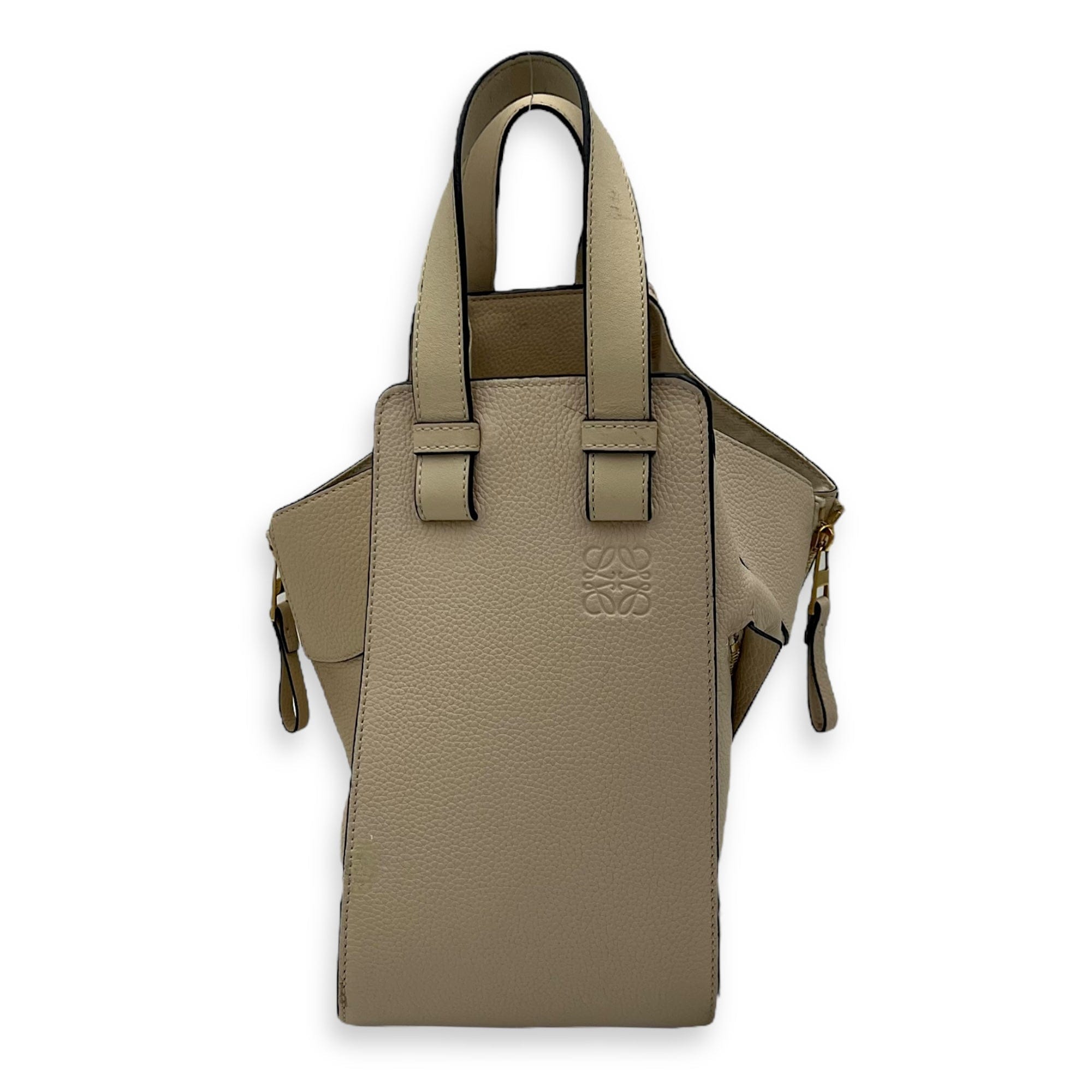 Loewe Hammock Small Beige Shoulder Bag in Calfskin, Gold hardware S2506 - 006897AN