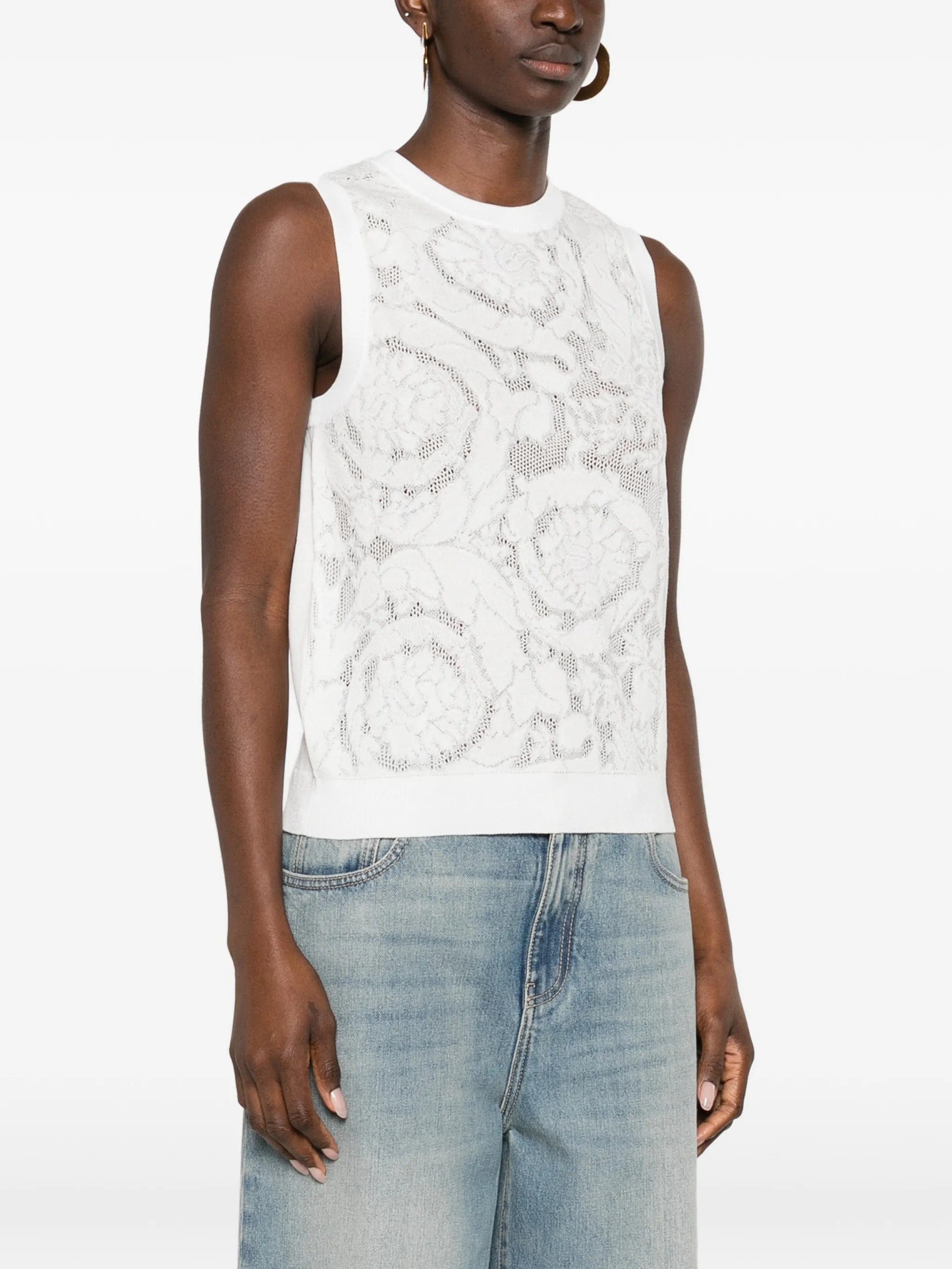 Versace lace knit top
