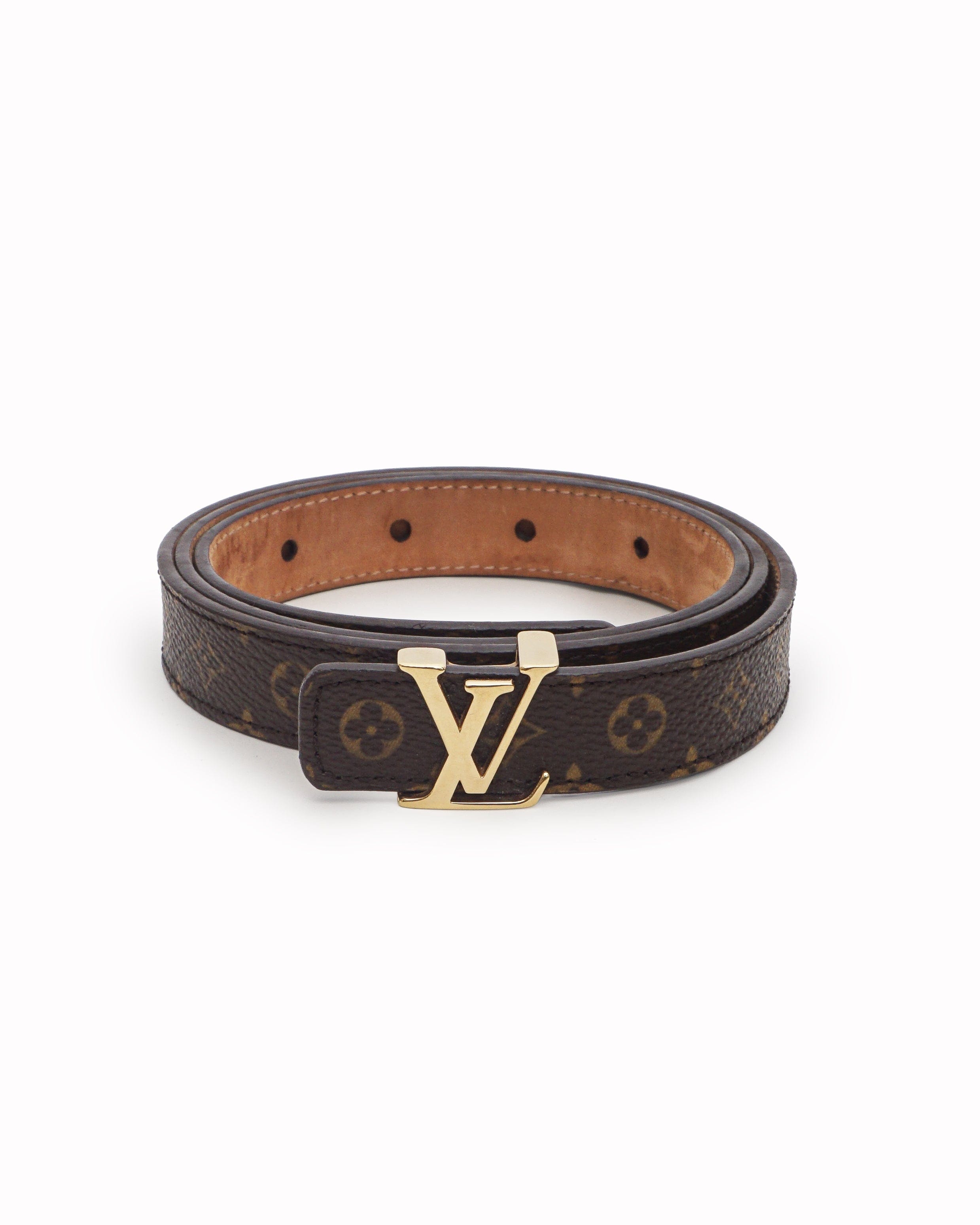 Louis Vuitton Monogram Canvas Gold LV Initiales Belt