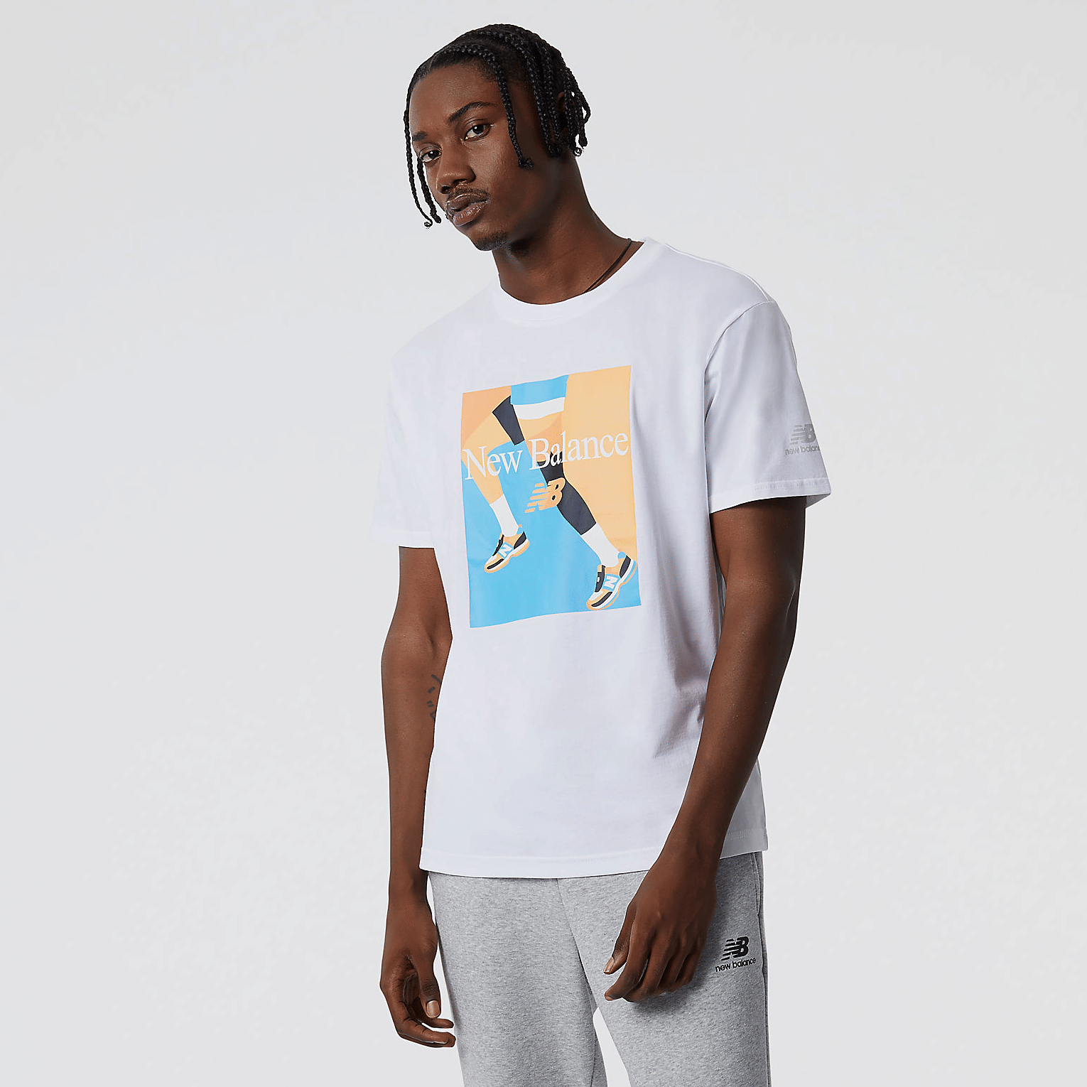 New Balance NB Essentials Celebrate Run T-Shirt - WHITE