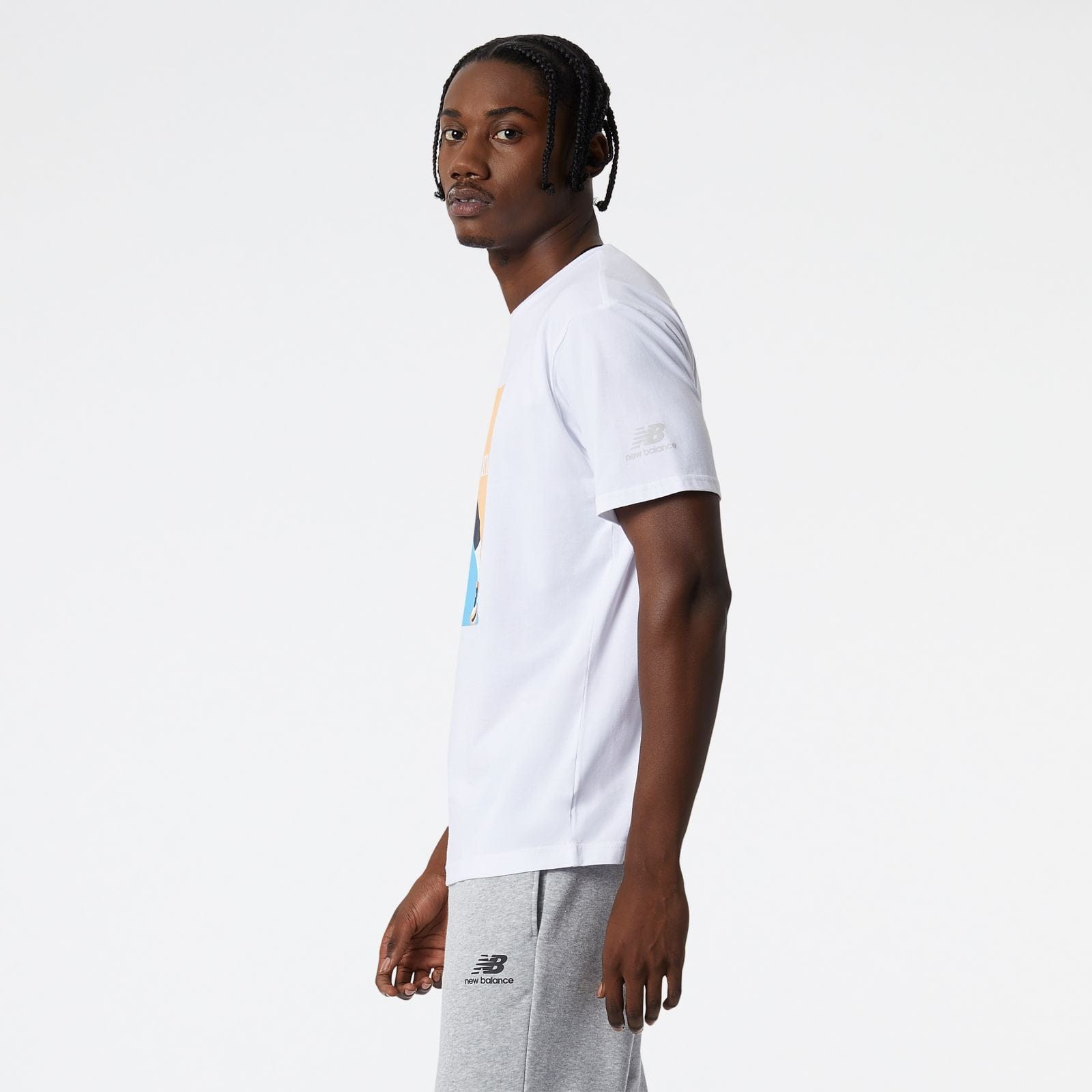 New Balance NB Essentials Celebrate Run T-Shirt - WHITE