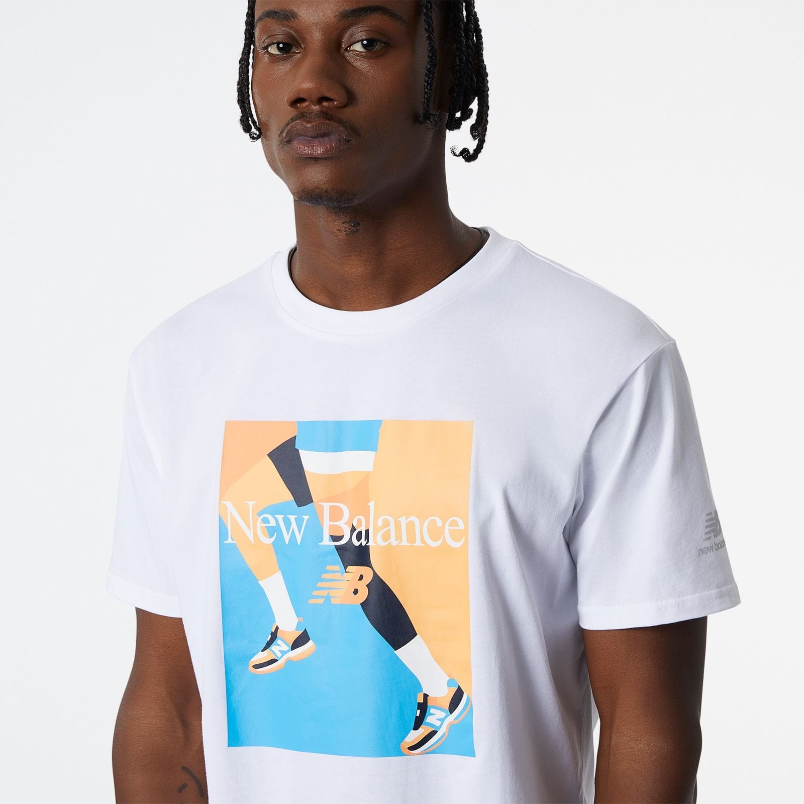 New Balance NB Essentials Celebrate Run T-Shirt - WHITE