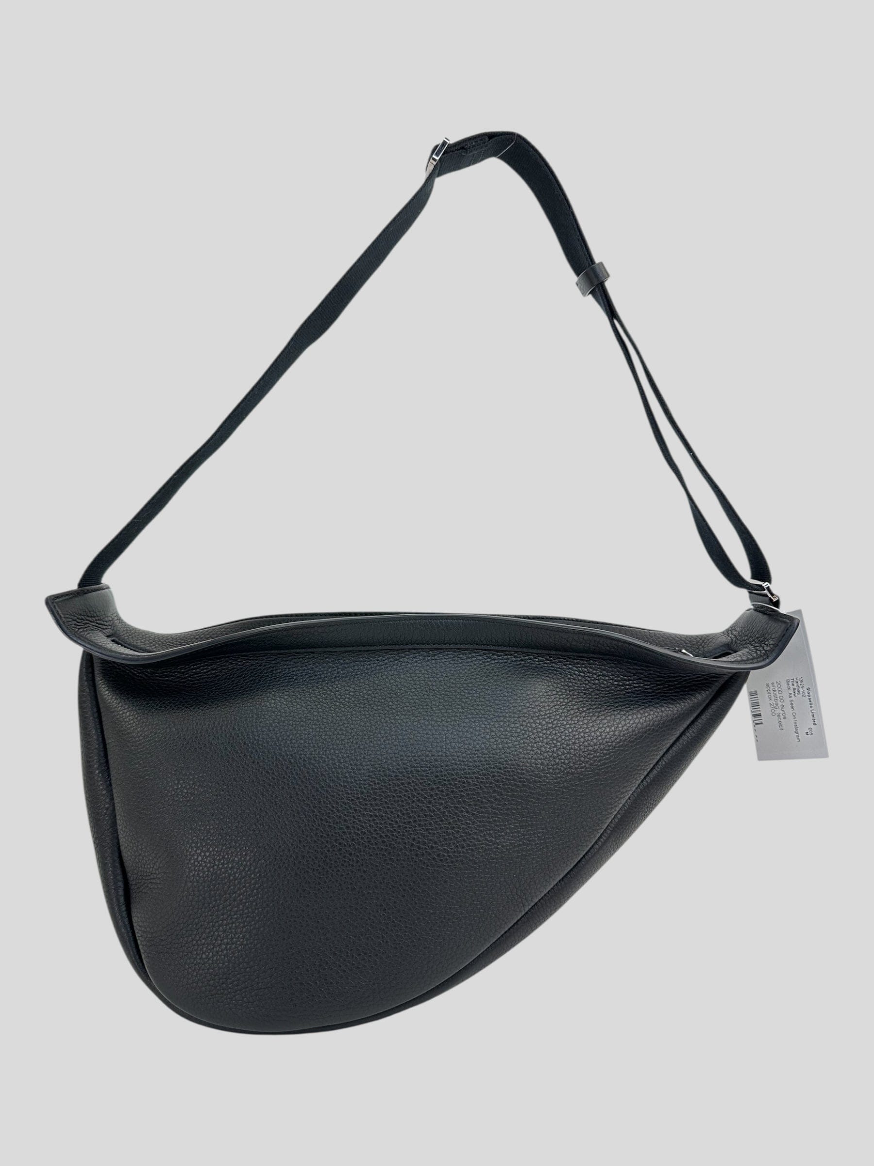 The Row Large Slouchy Banana Black Leather Crossbody Bag