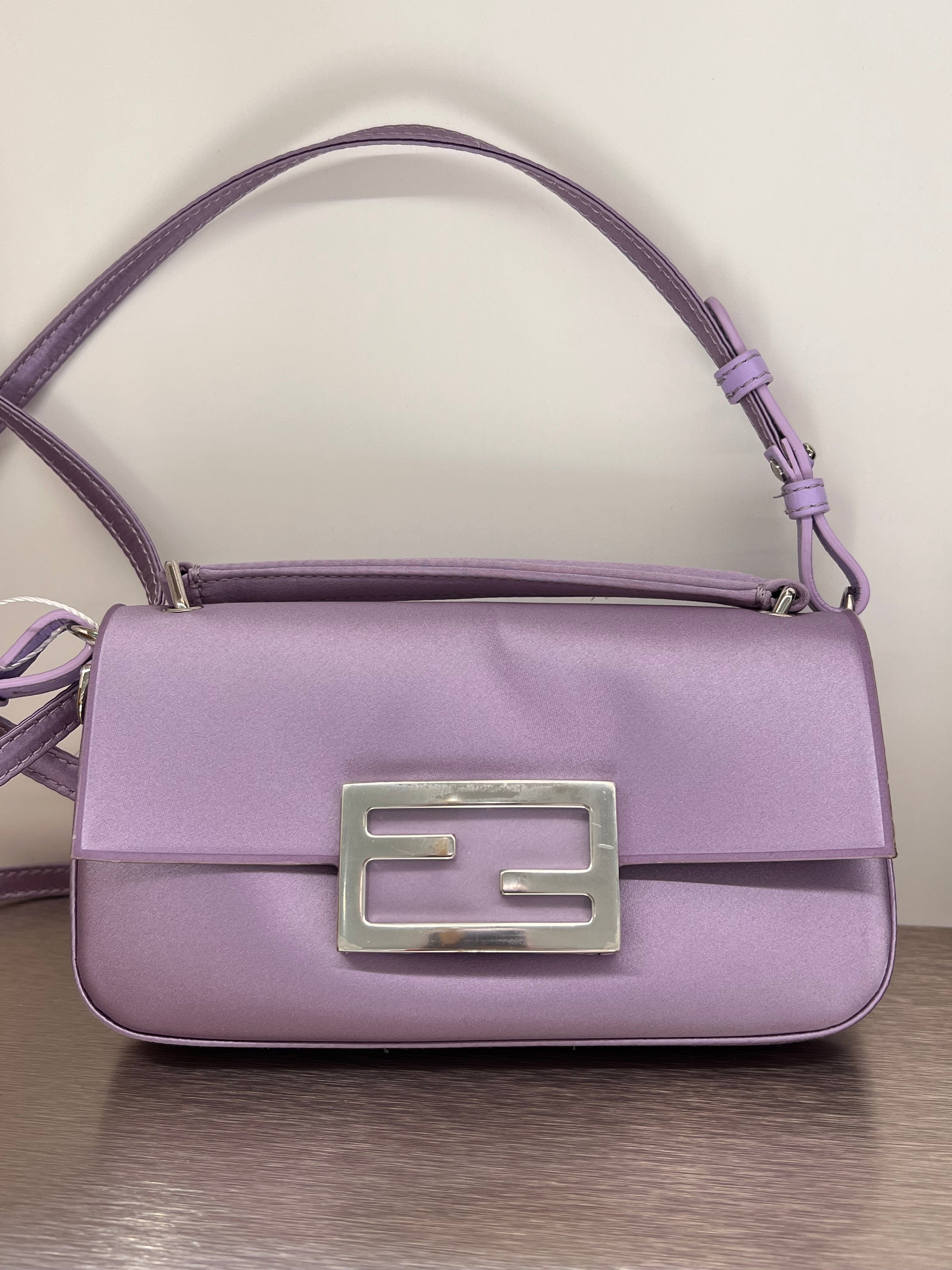 Fendi mini purple bag baguette silk phone pouch SKCX4043