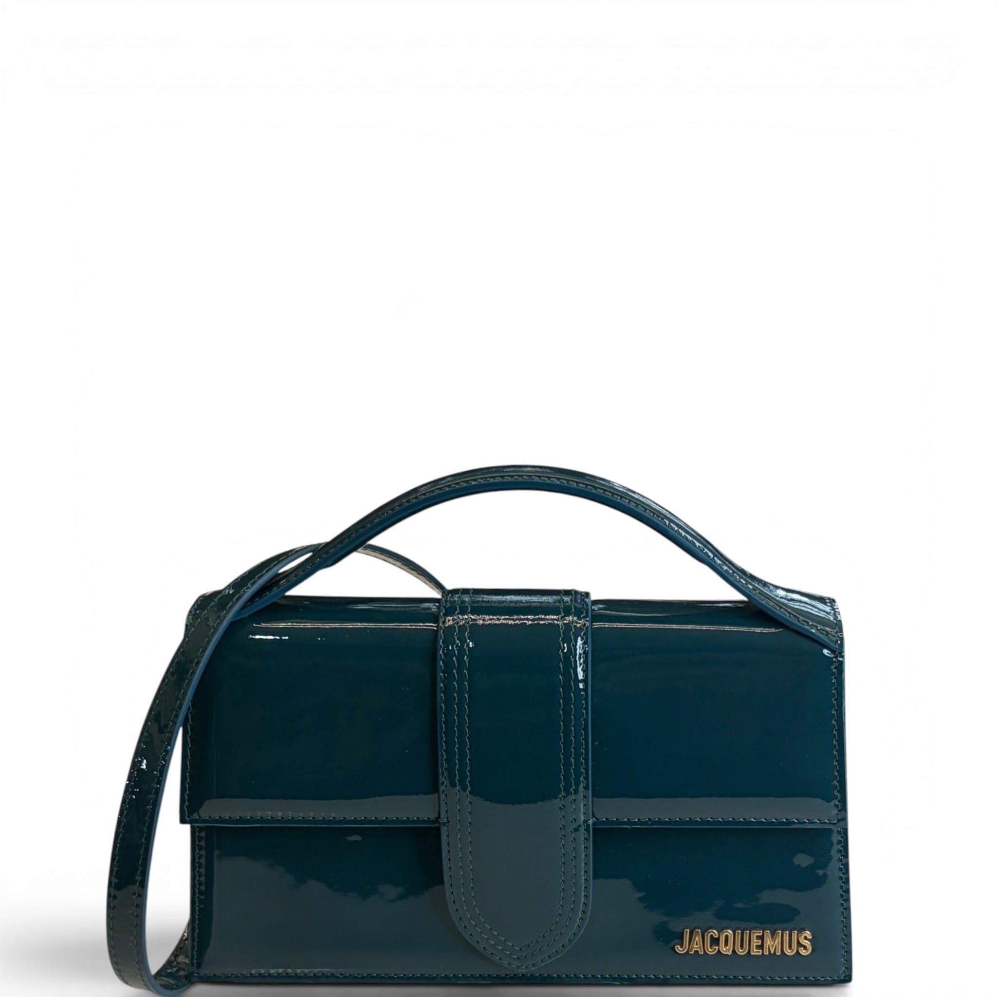 Jacquemus Le Bambino Dark Green Patent Leather Bag