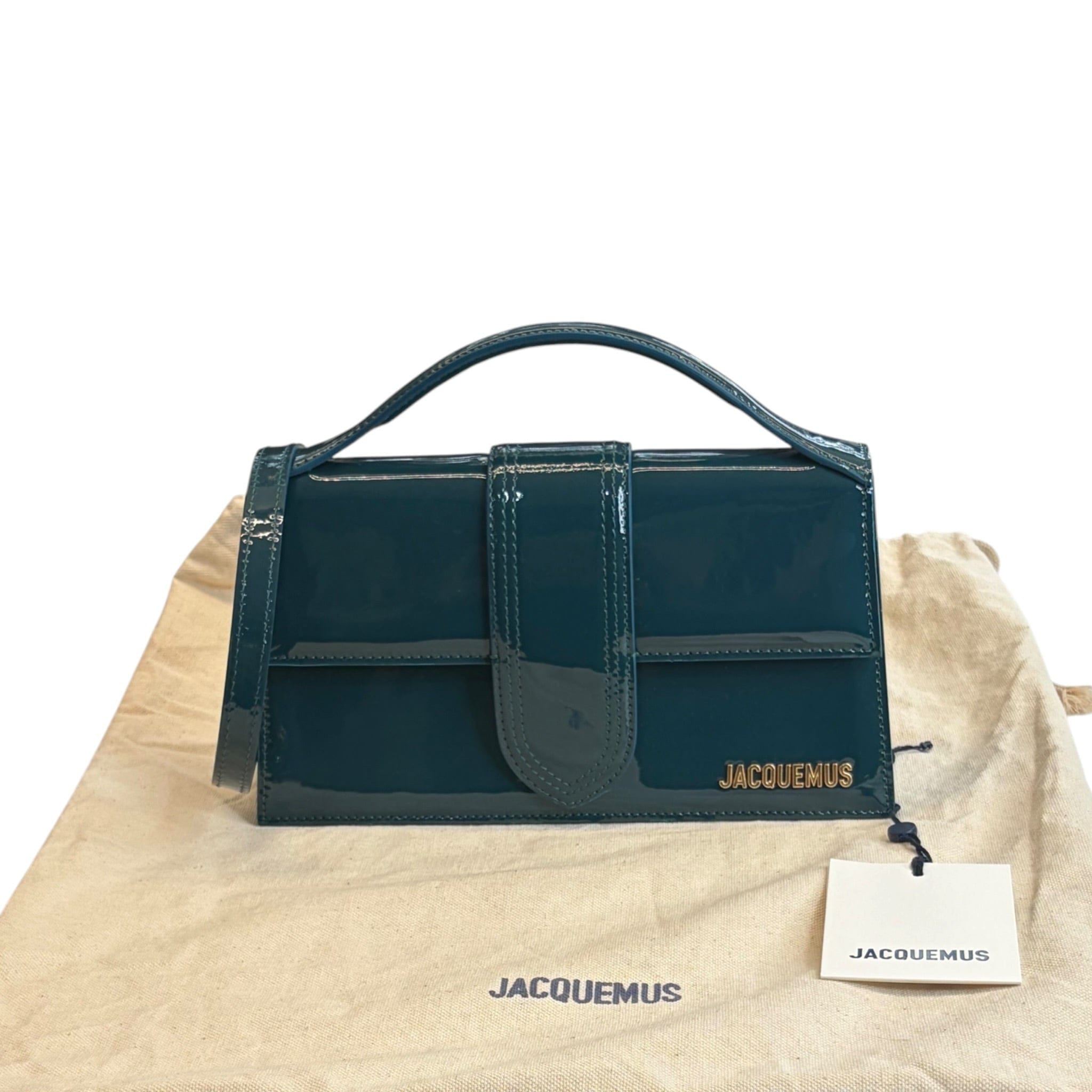 Jacquemus Le Bambino Dark Green Patent Leather Bag