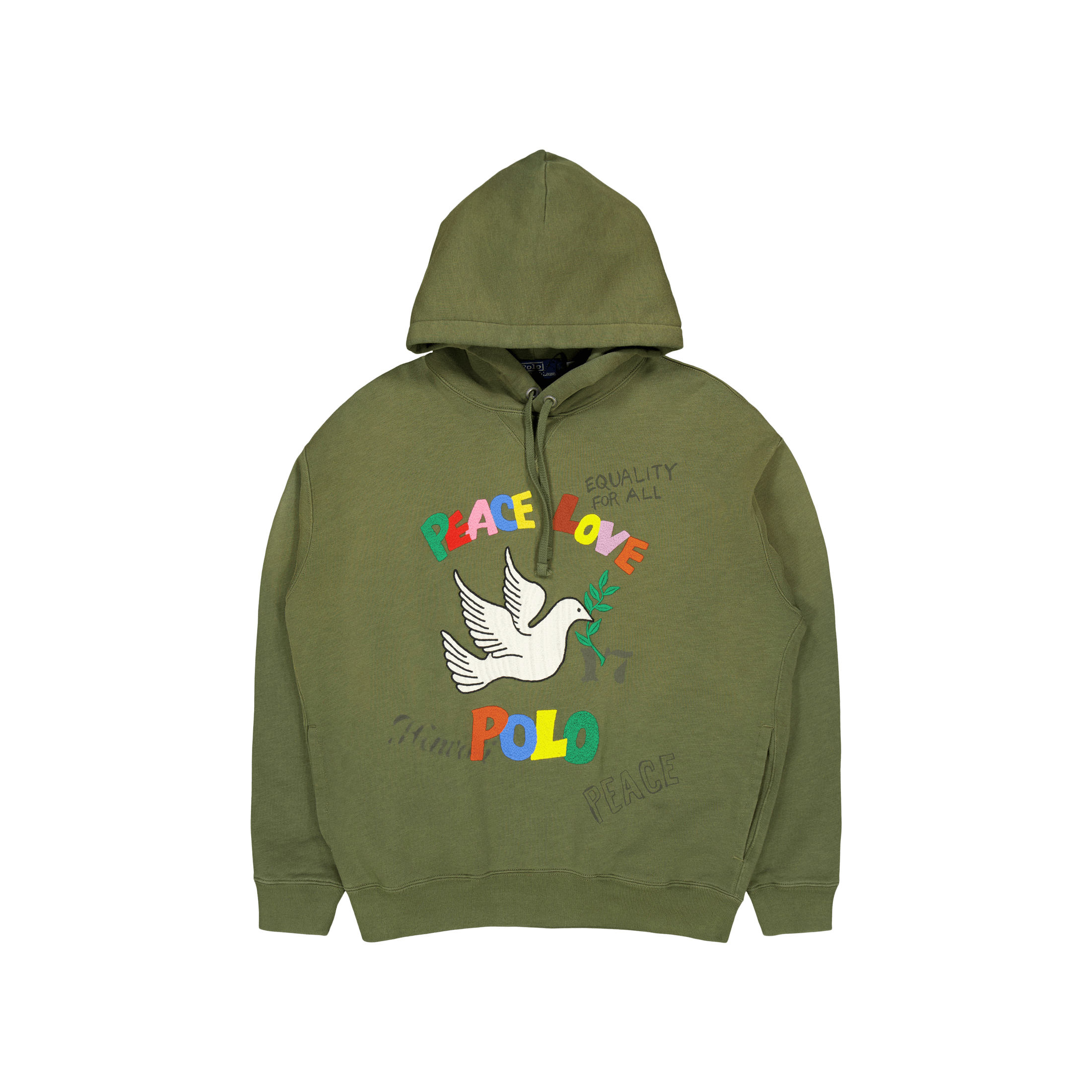 Polo Ralph Lauren Embroidered Graphic Fleece Hoodie Dark Sage