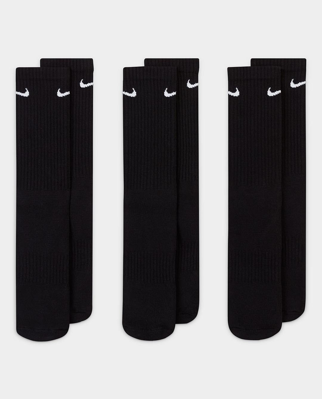 Nike - Everyday Cushioned 3pk Crew Sock - Black