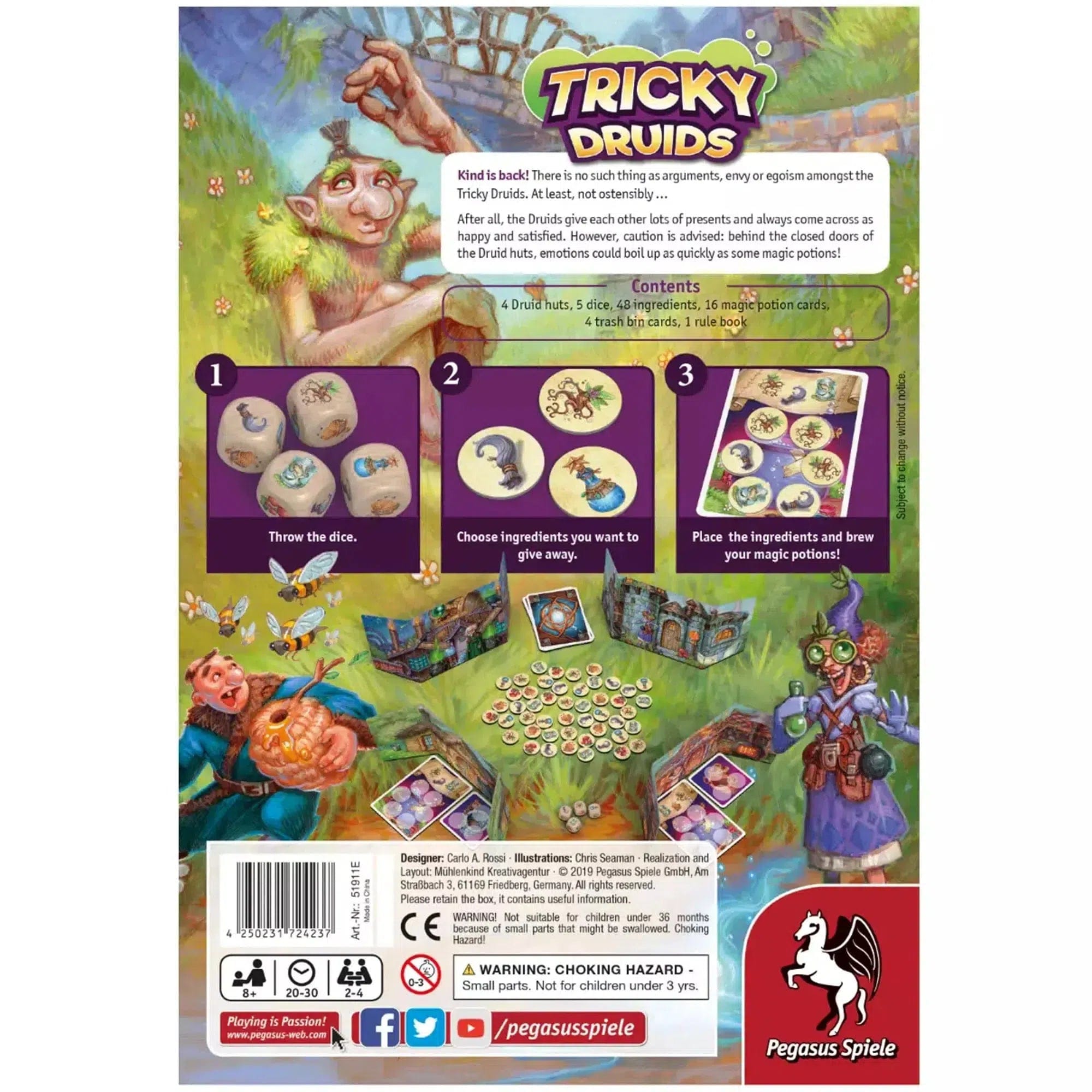 Nike Tricky Druids - Dice - Based Magic Board Game for Family, Adults, and Children (2 - 4 Players, Ages 8+) - Pegasus Spiele