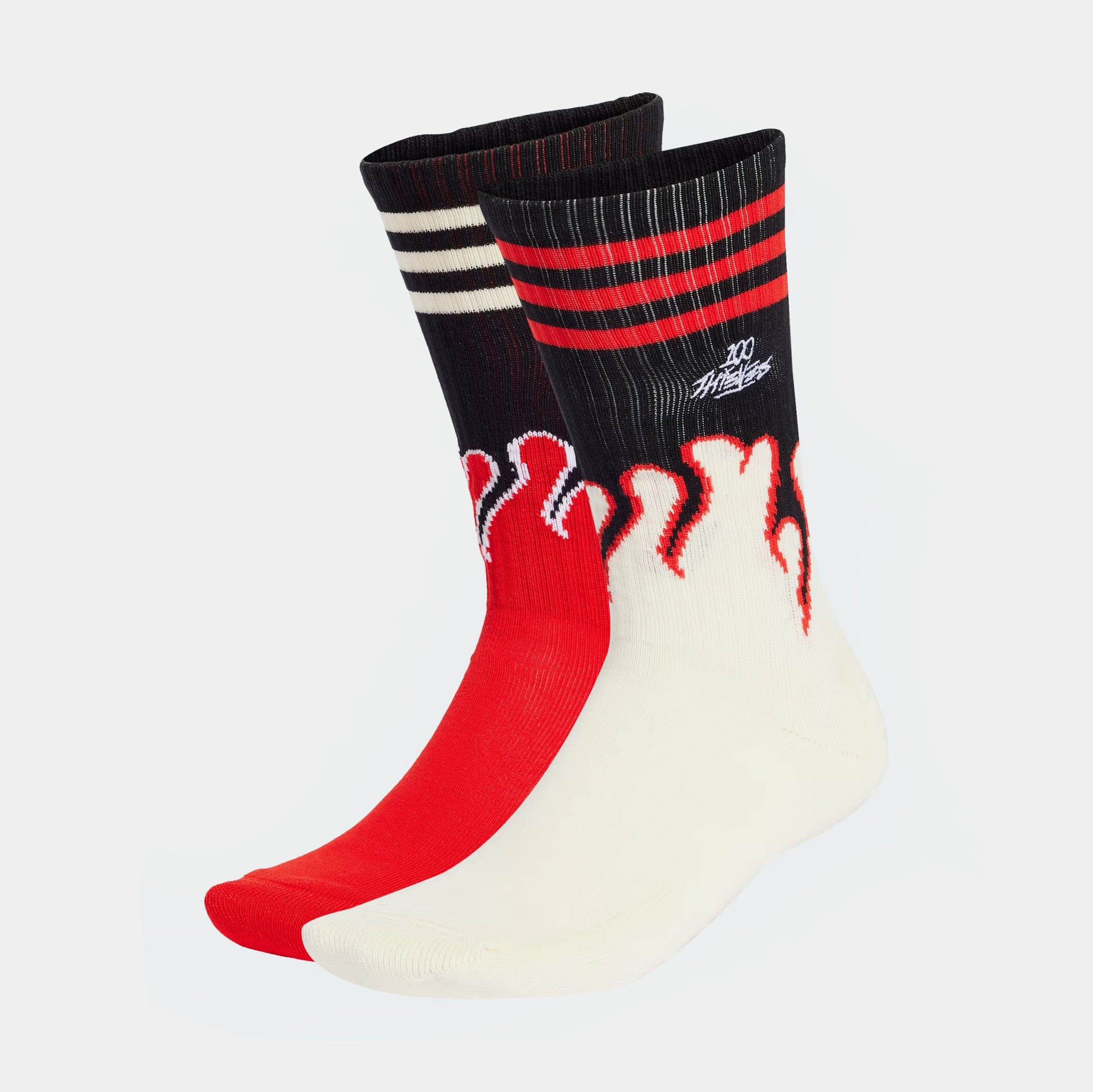 adidas 100 Thieves Crew Mens Socks (Black/Red/Beige)