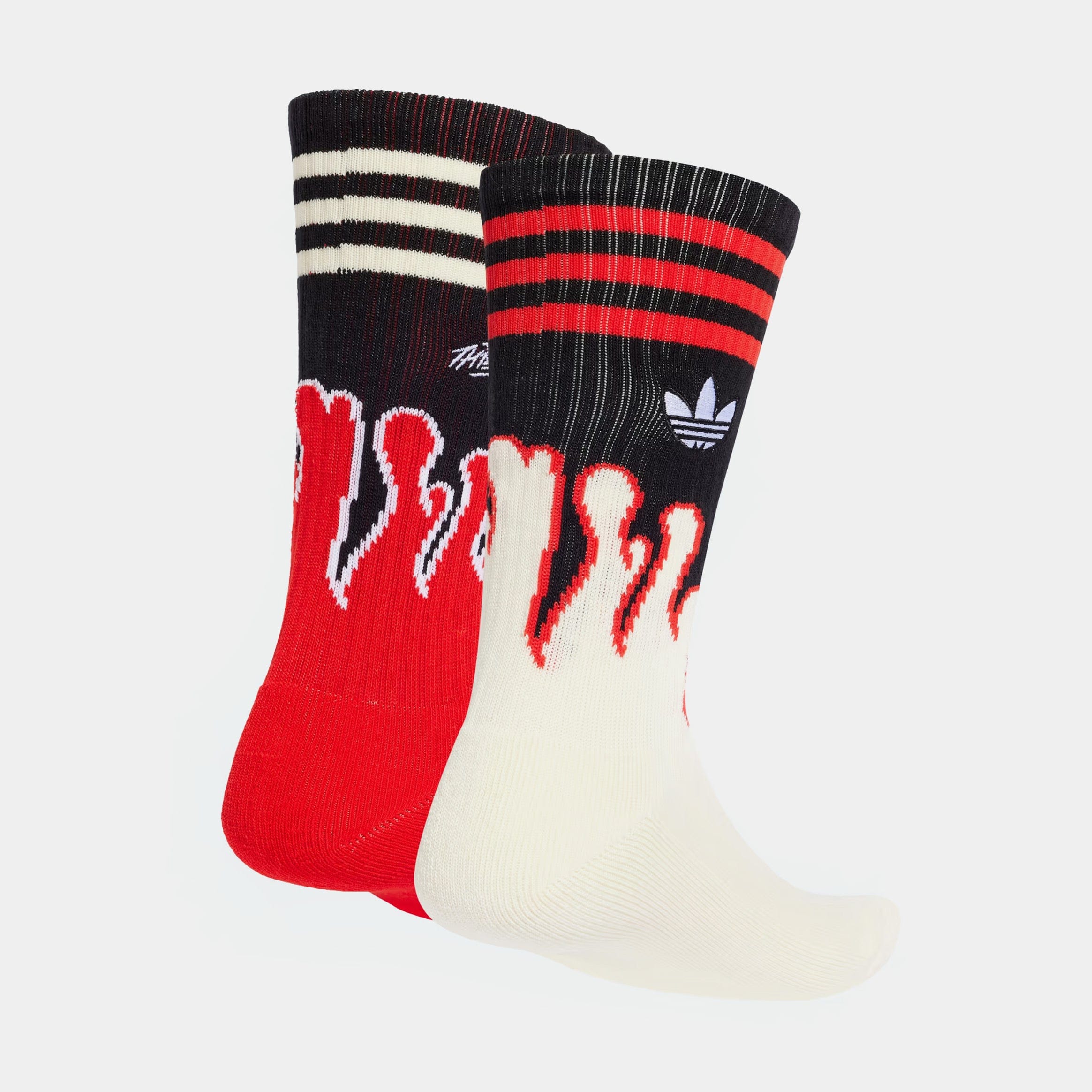 adidas 100 Thieves Crew Mens Socks (Black/Red/Beige)