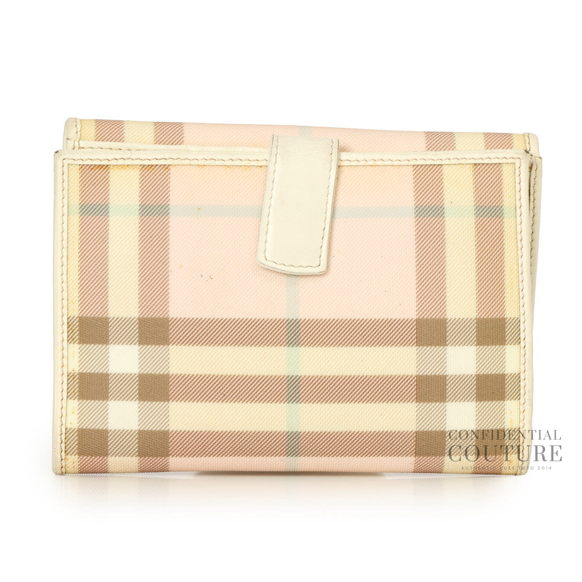 Burberry Check Plaid Print Multicolor Compact Wallet