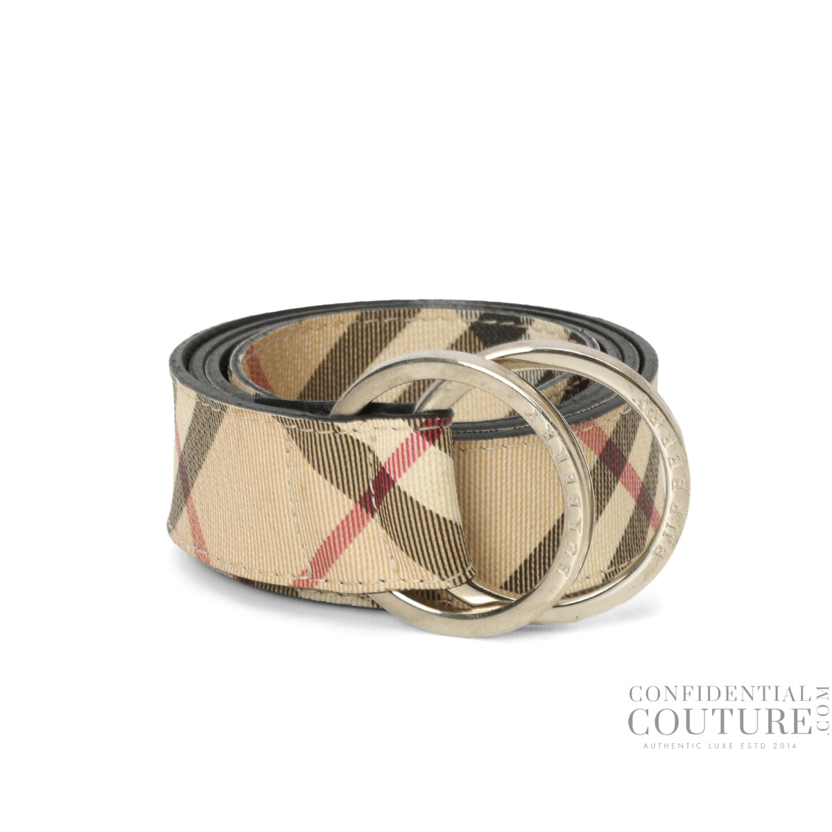 Burberry Beige/Black Vintage Check Coated Canvas Belt - 32"