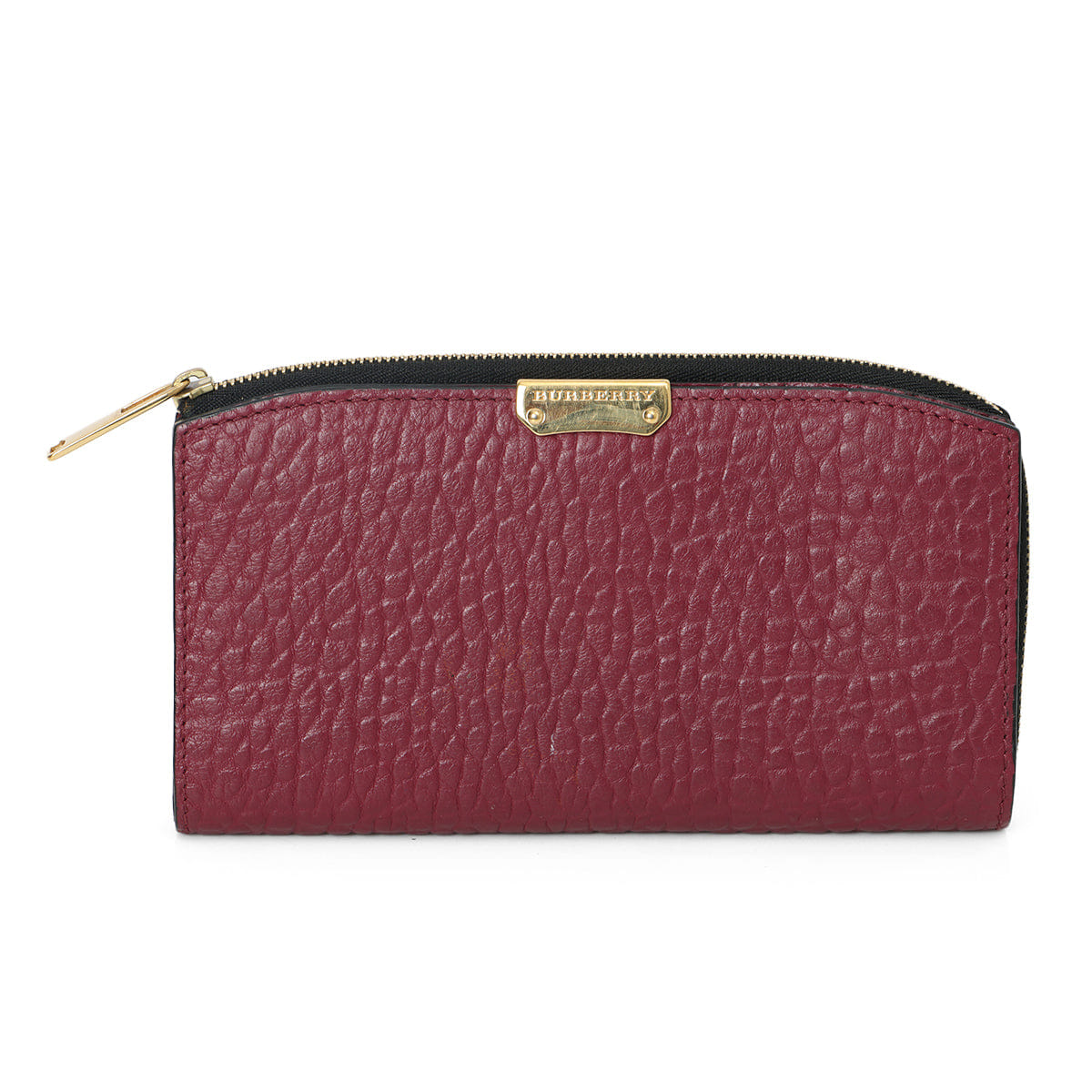 Burberry Wine Grain Leather Alvington Continental Wallet