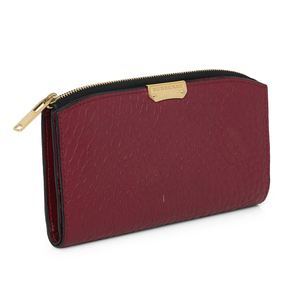 Burberry Wine Grain Leather Alvington Continental Wallet