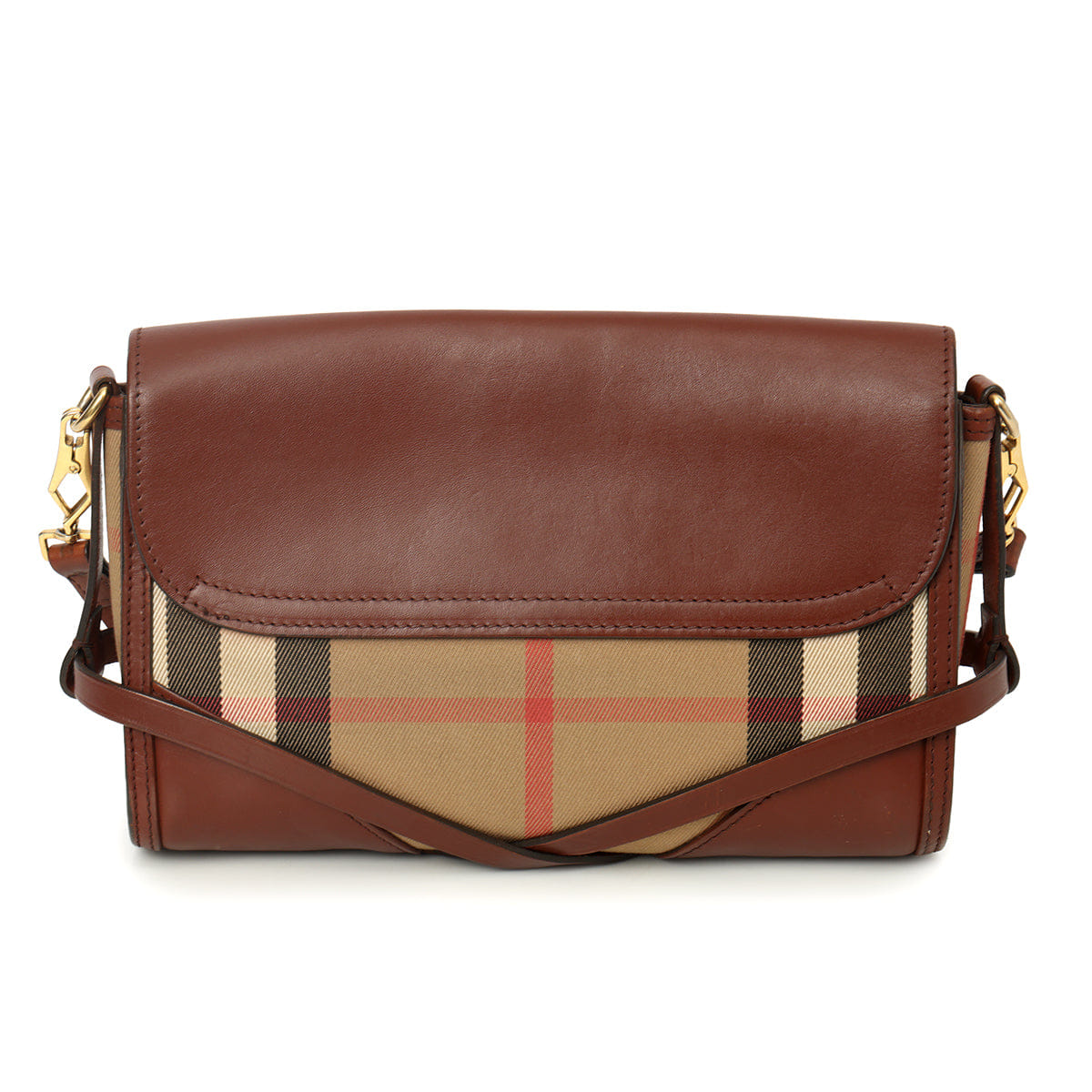 Burberry Brown Bridle Abbot Small Flap Messenger Bag