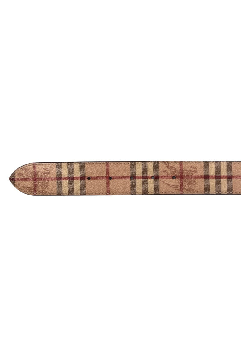Burberry Beige Haymarket Check Coated Belt