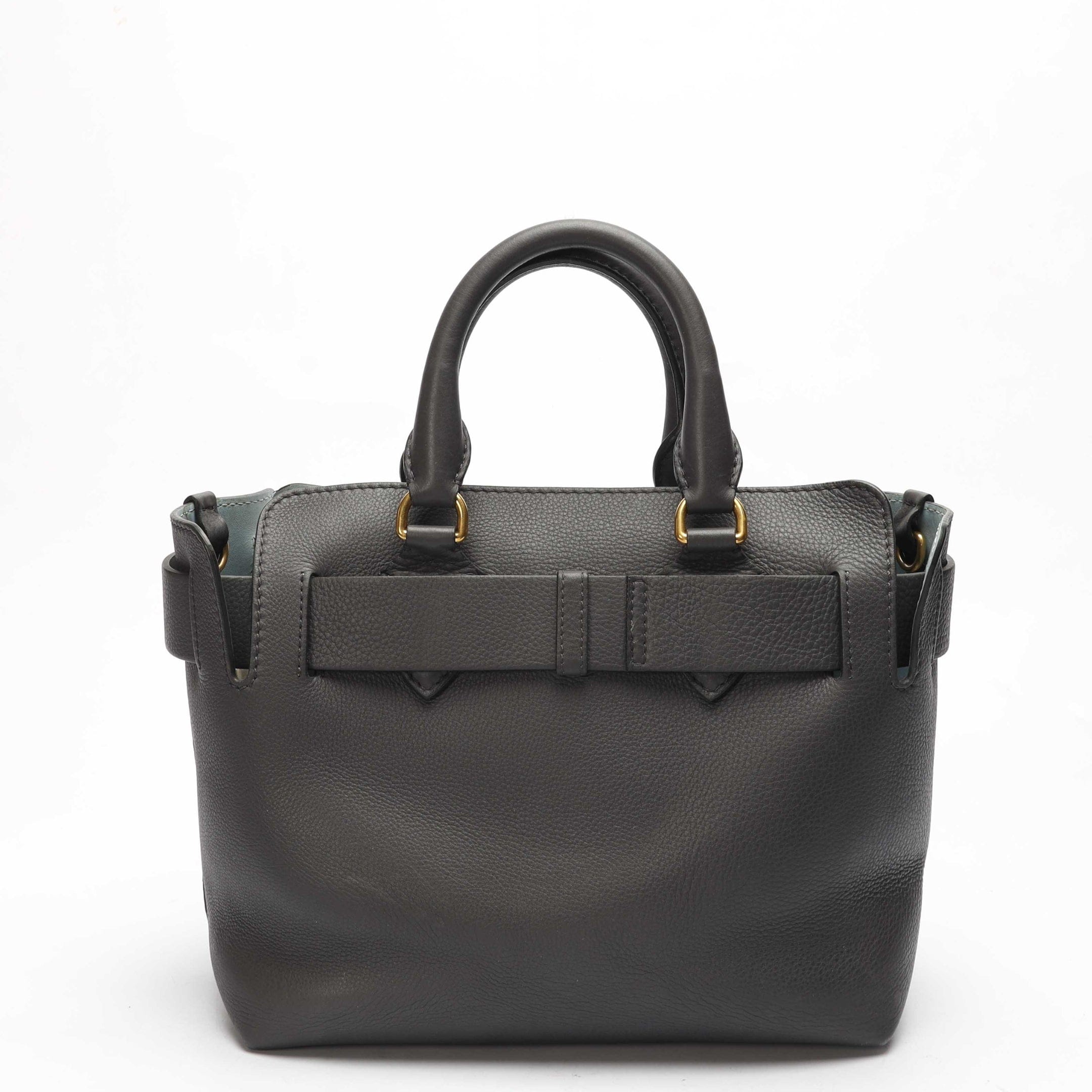 Burberry Dark Grey Medium Belt Satchel