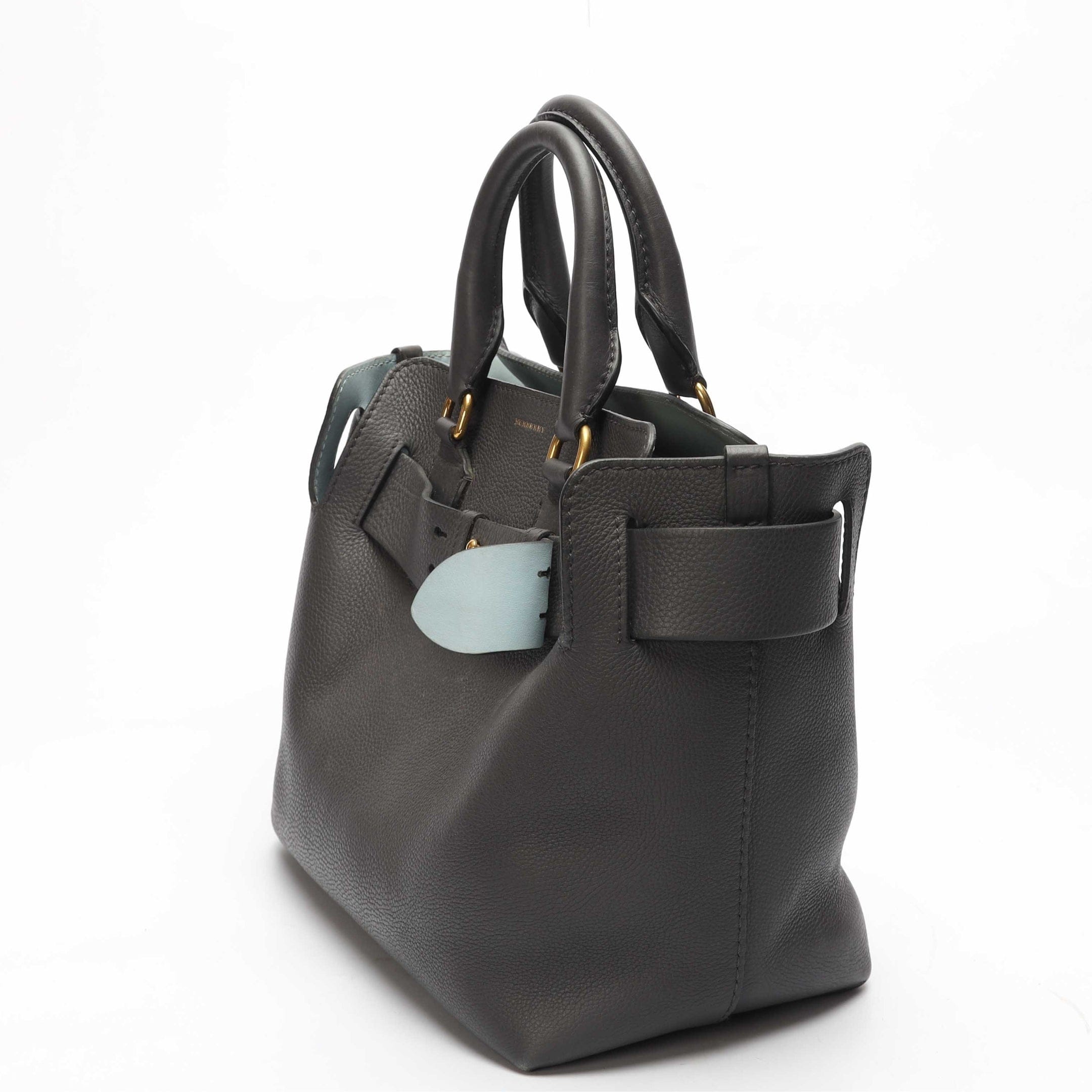 Burberry Dark Grey Medium Belt Satchel