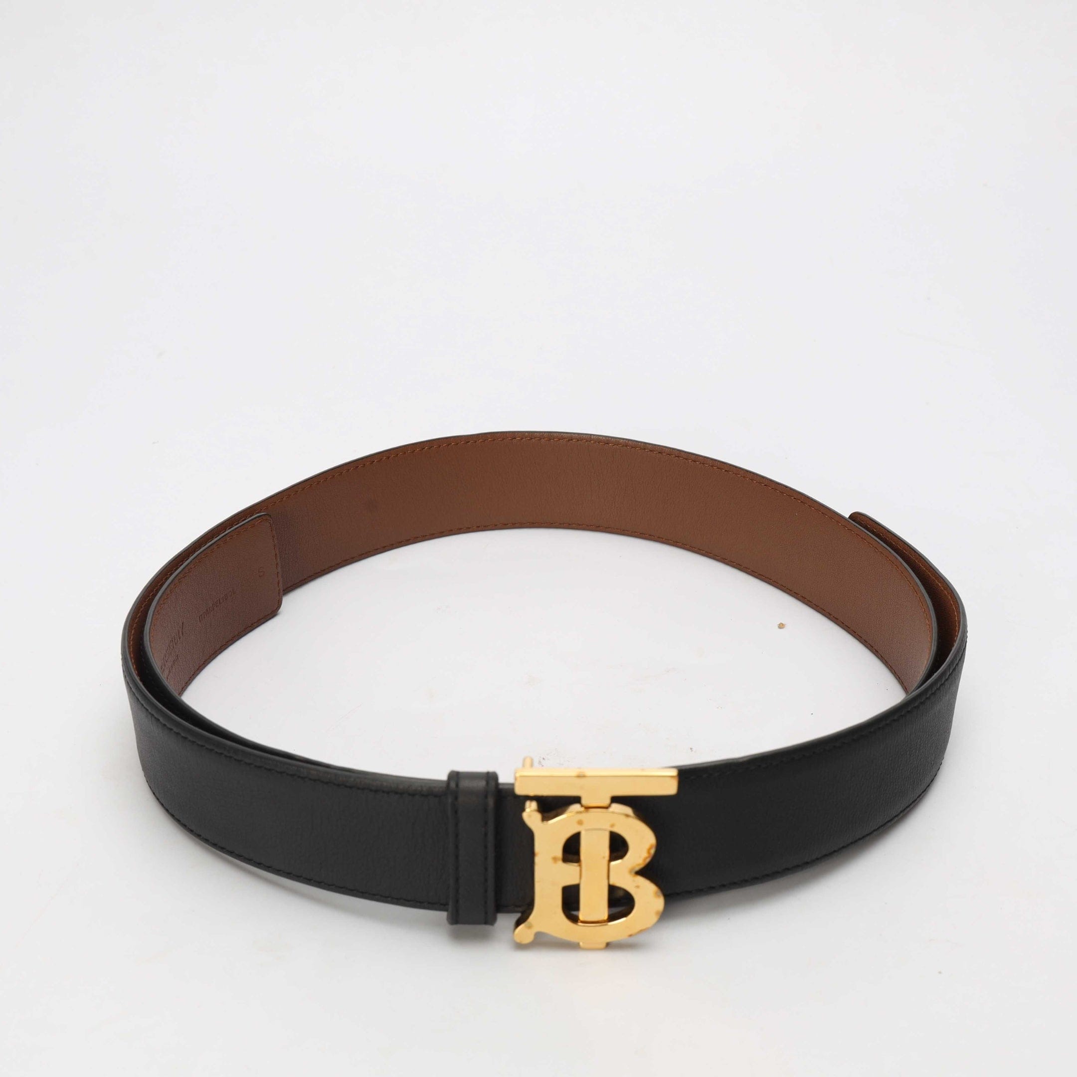 Burberry Thin Leather Reversible TB Belt