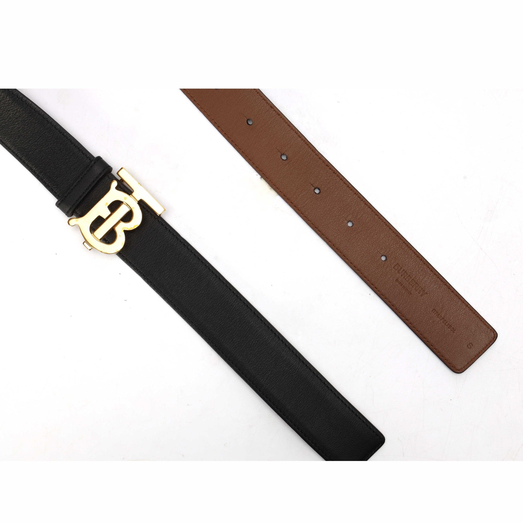 Burberry Thin Leather Reversible TB Belt