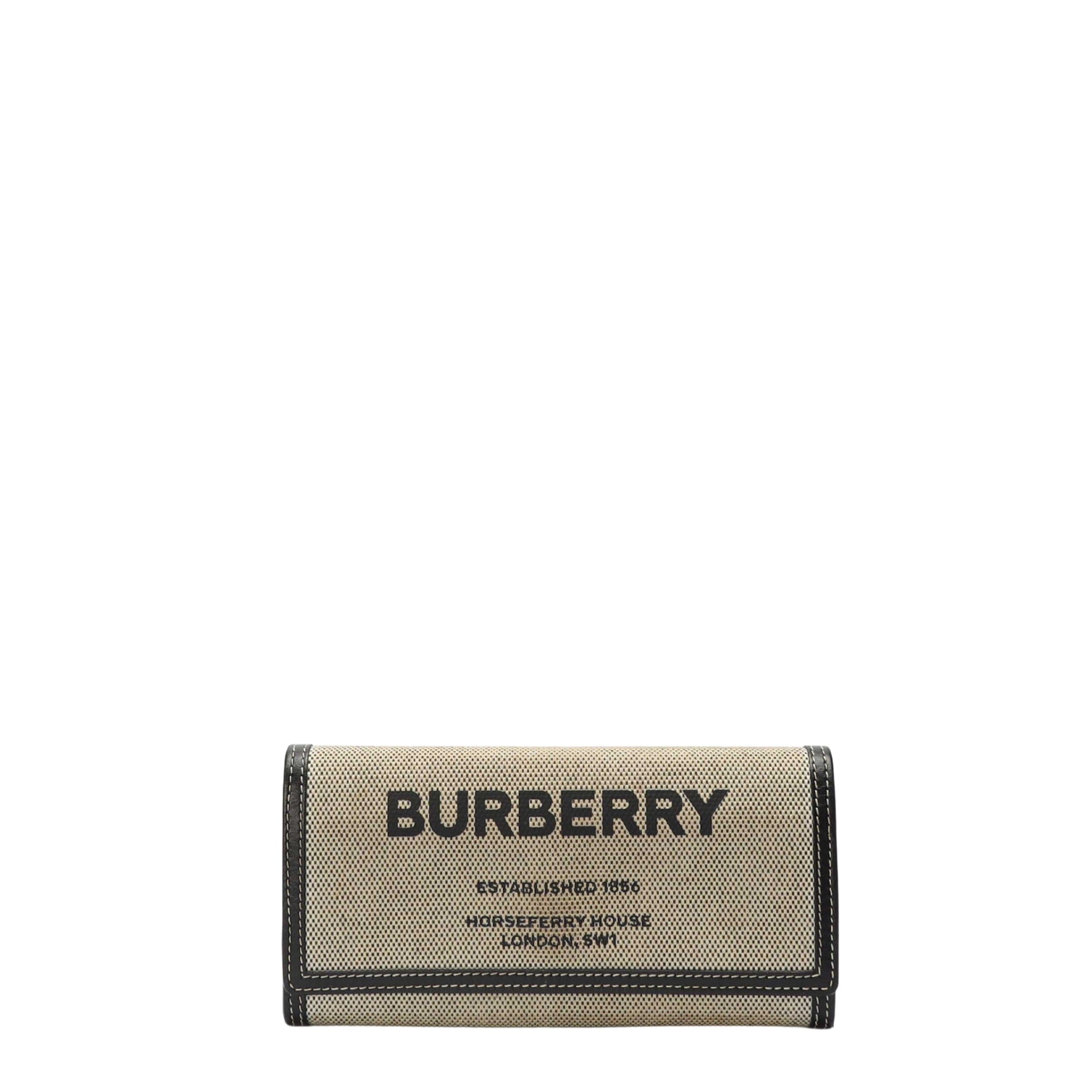 Burberry Grey/Black Logo Halton Continental Wallet