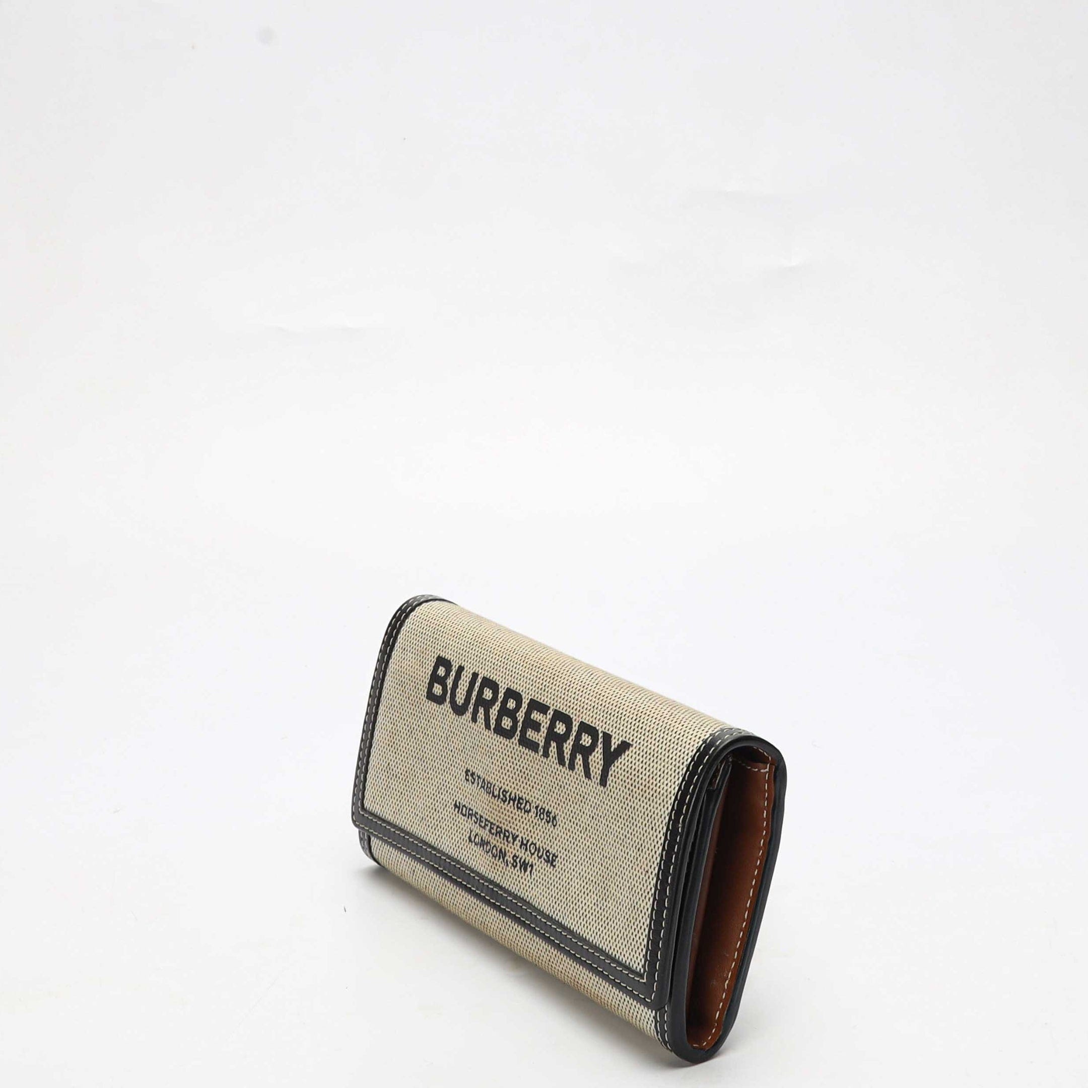 Burberry Grey/Black Logo Halton Continental Wallet