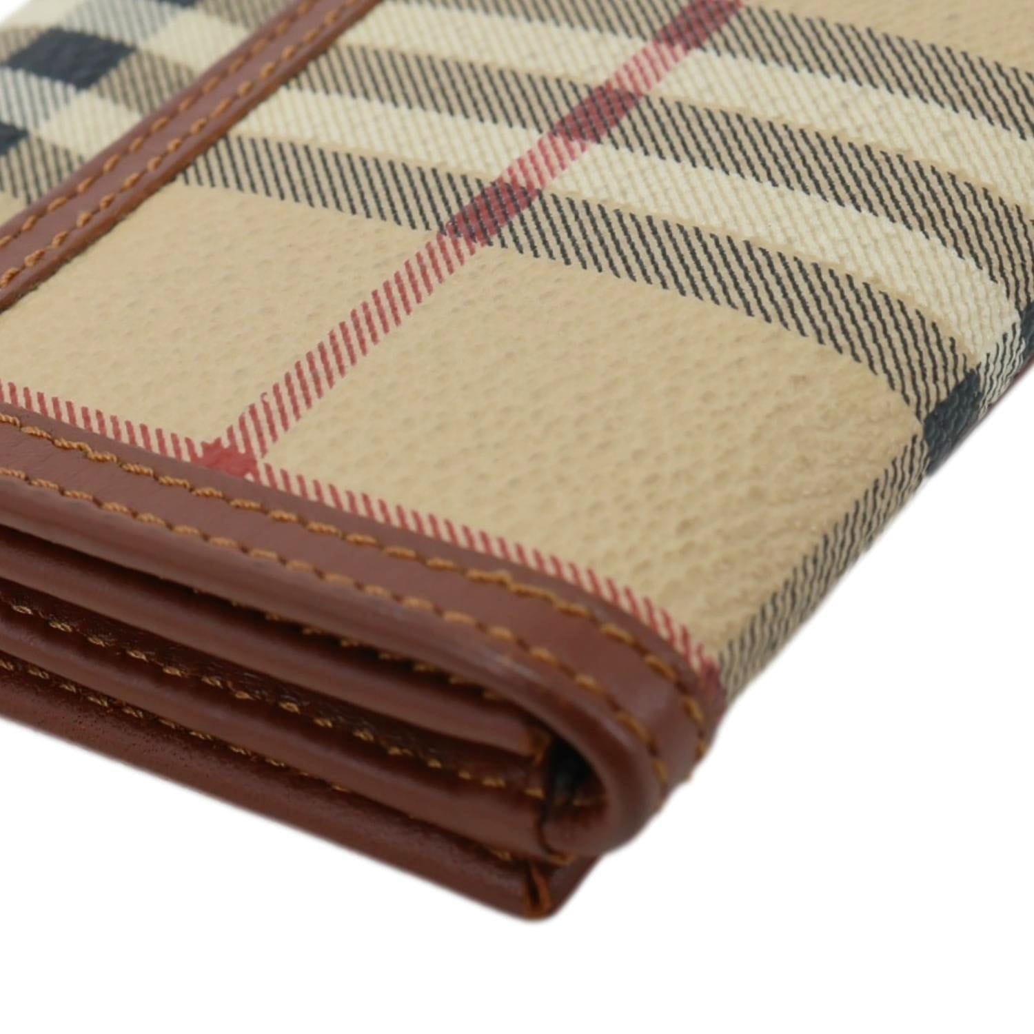 BURBERRY Haymarket Check Canvas Long Wallet Beige