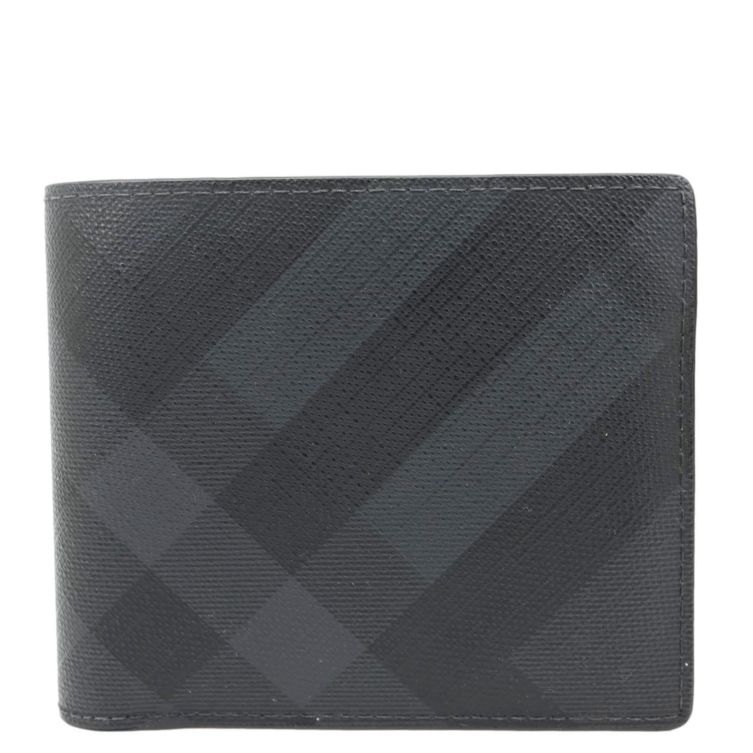 BURBERRY London Check - Print Canvas Bi - Fold Wallet Black