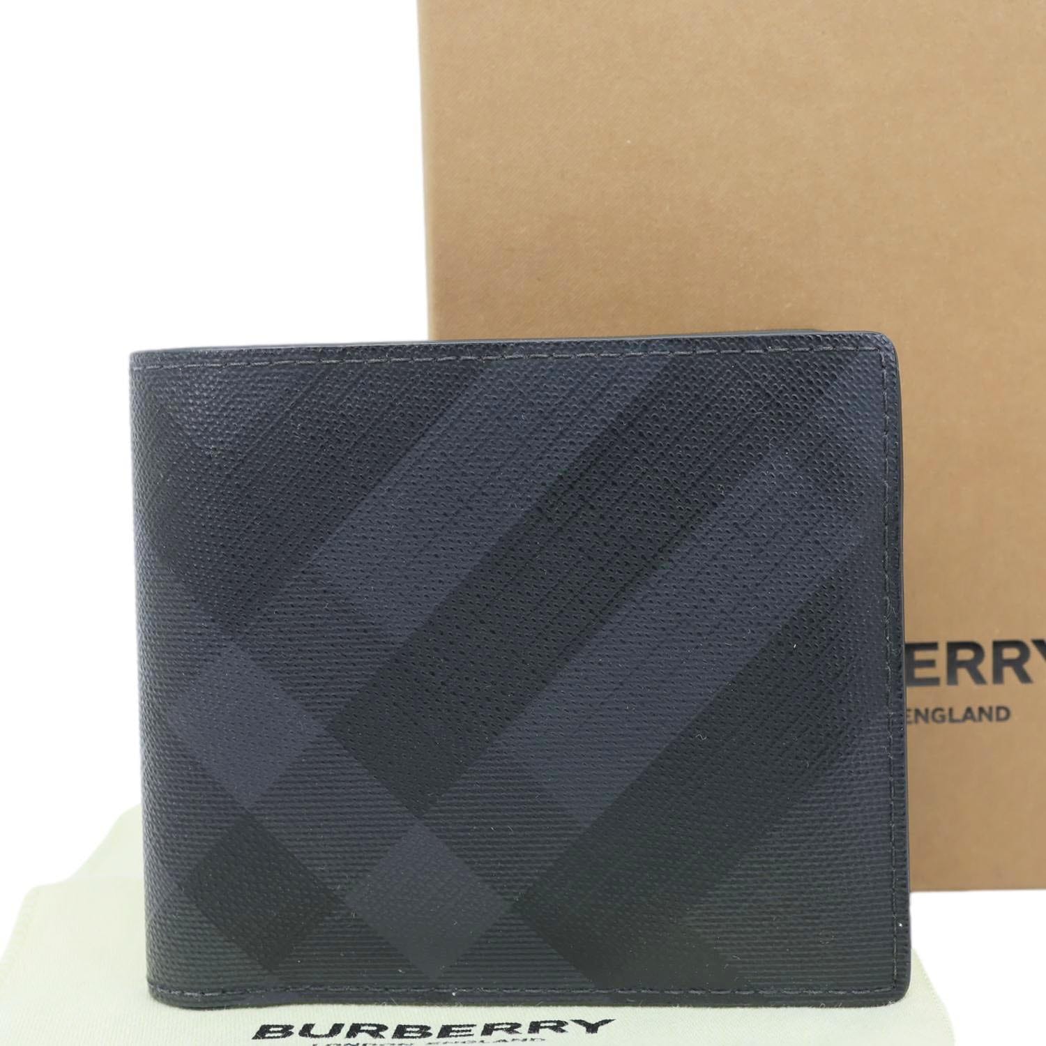 BURBERRY London Check - Print Canvas Bi - Fold Wallet Black