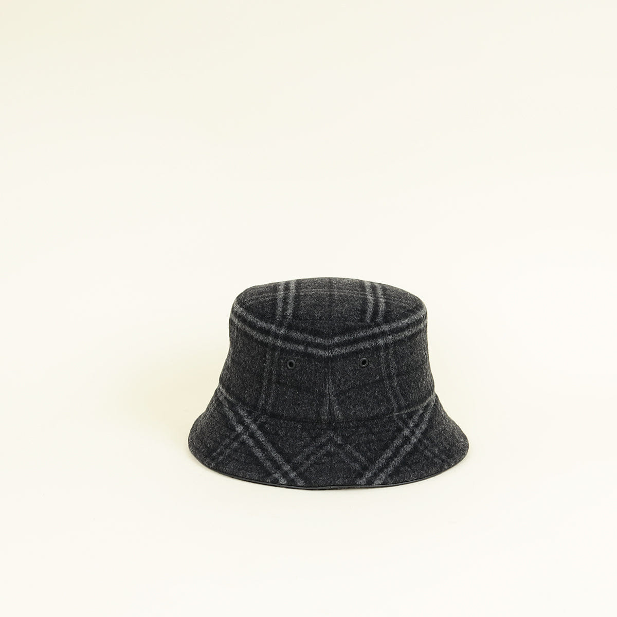 Burberry Charcoal Gray Check Wool Bucket Hat