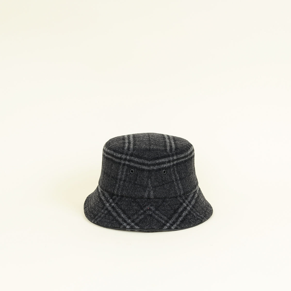 Burberry Charcoal Gray Check Wool Bucket Hat