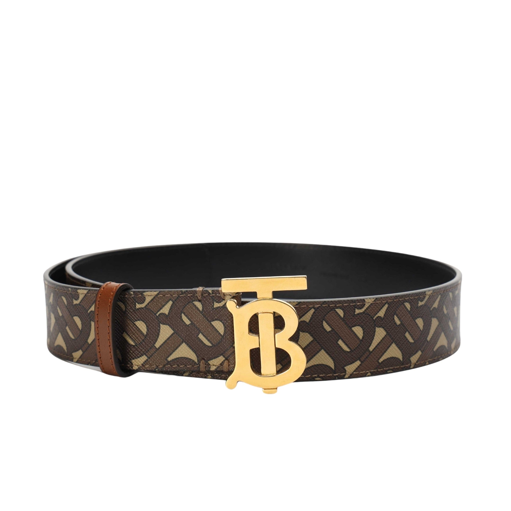 Burberry Brown Monogram Canvas Leather Belt