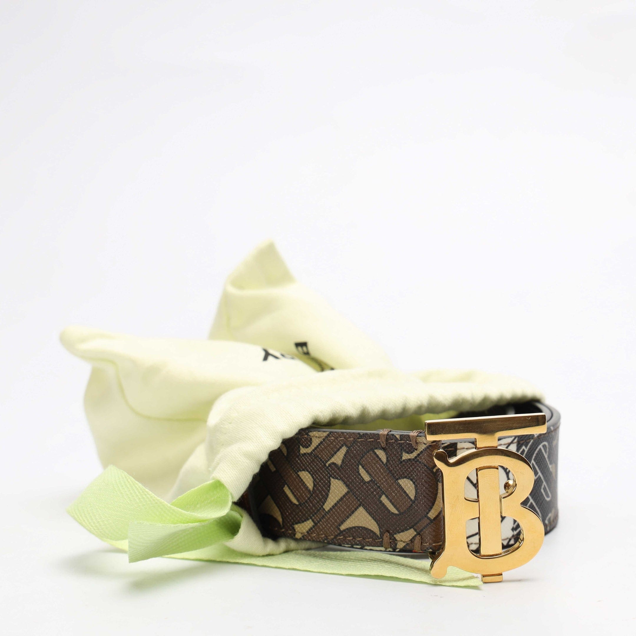 Burberry Brown Monogram Canvas Leather Belt
