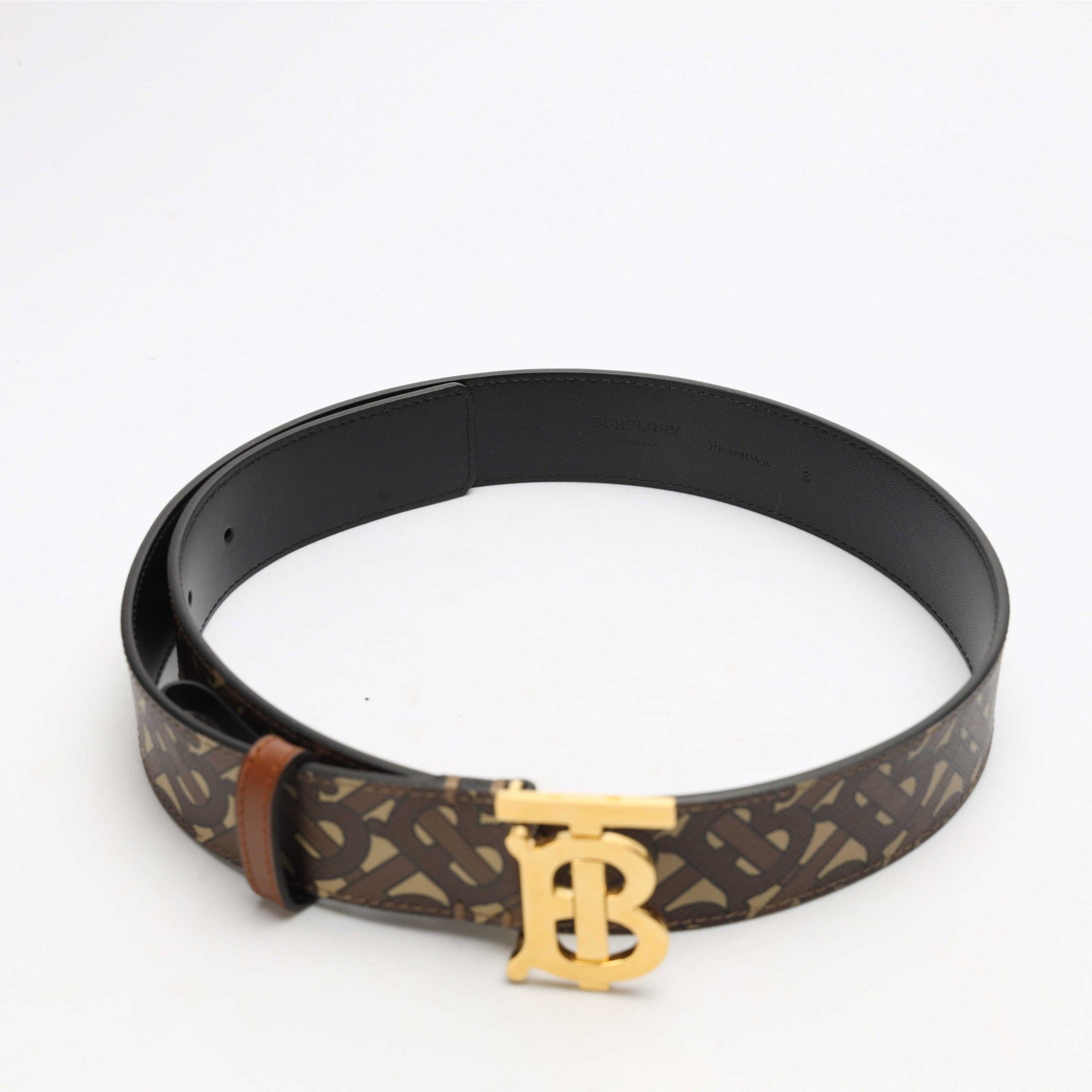 Burberry Brown Monogram Canvas Leather Belt