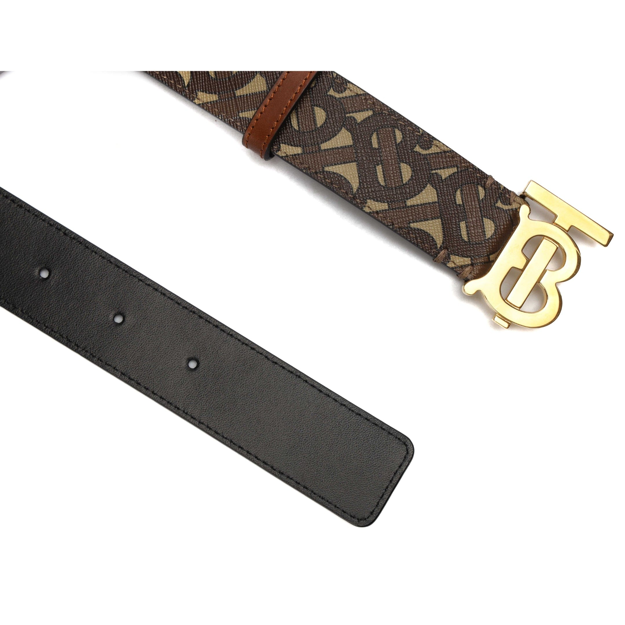 Burberry Brown Monogram Canvas Leather Belt