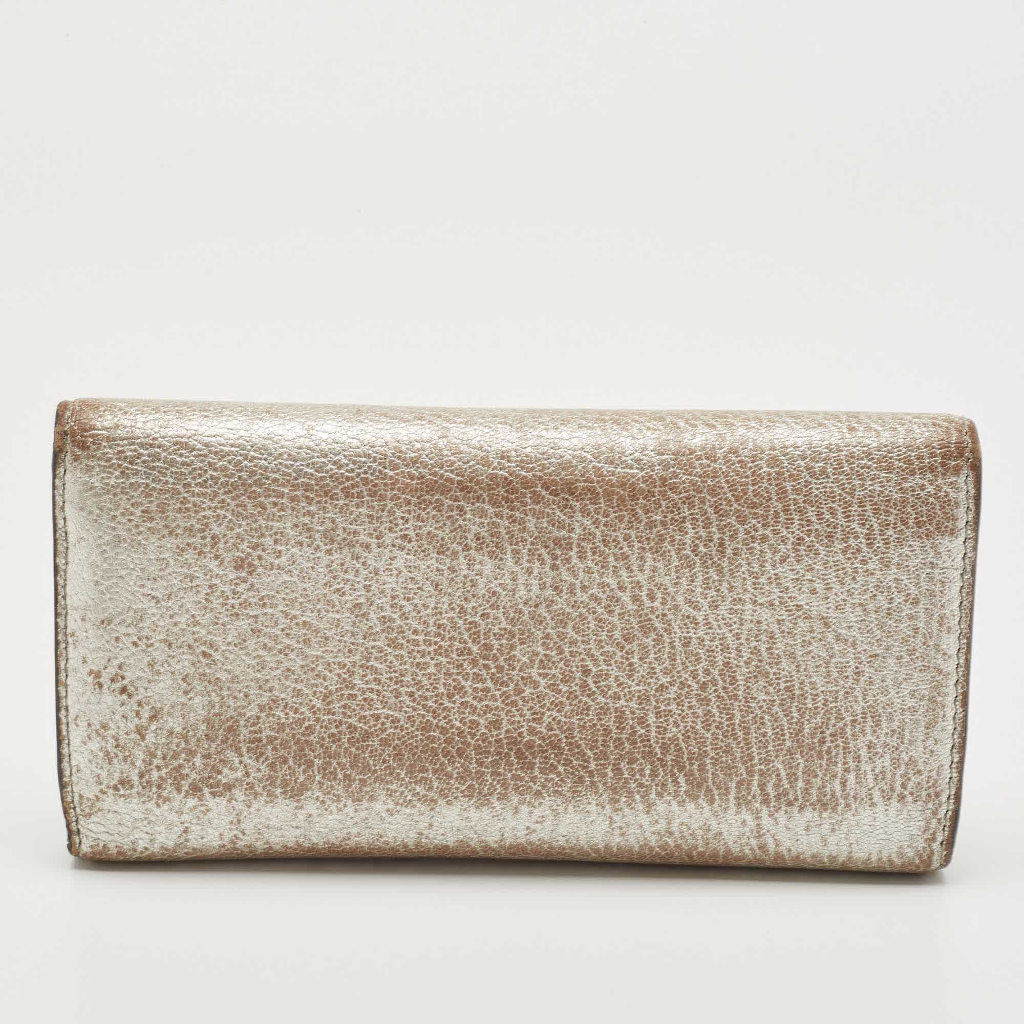 Burberry Silver Leather Continental Wallet